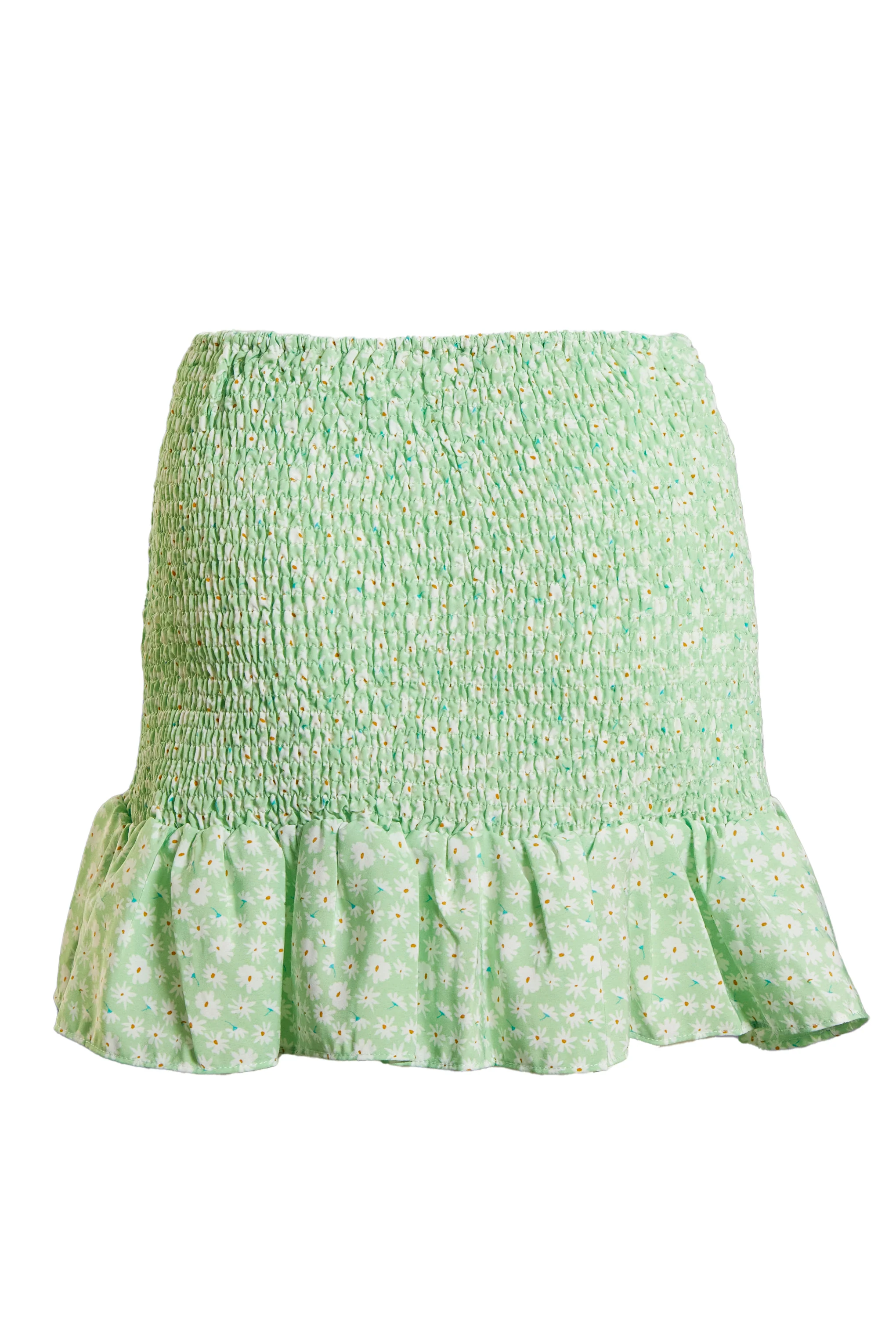 Glamorous Care Smocked Mini Skirt with Ruffle Hem - Image 5