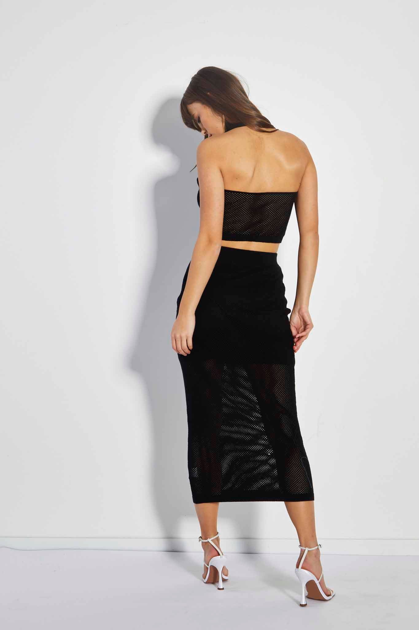 Glamorous Care Black Knitted Midi Skirt - Image 2
