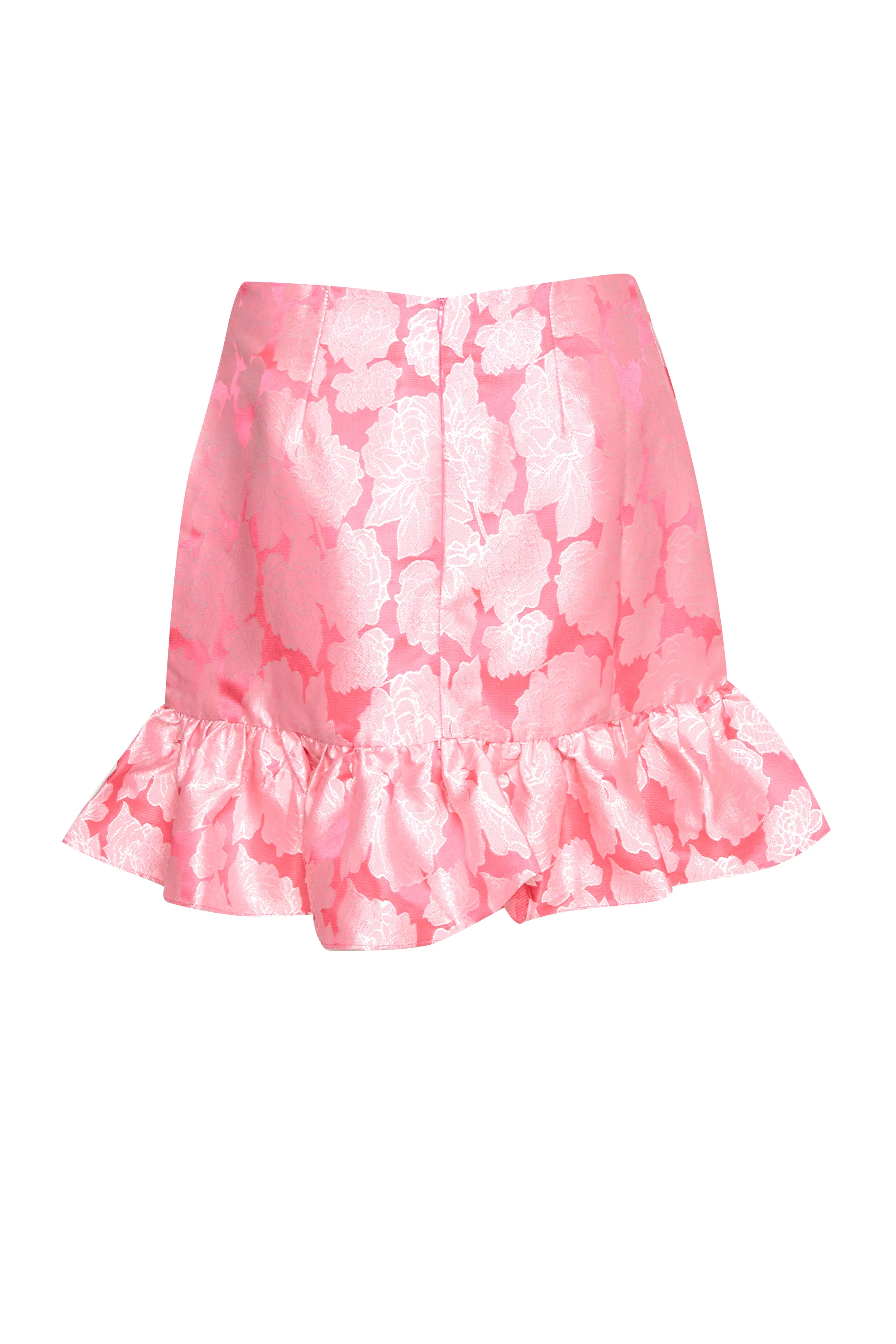 Neon Pink Jacquard Mini Frill Skirt - Image 9