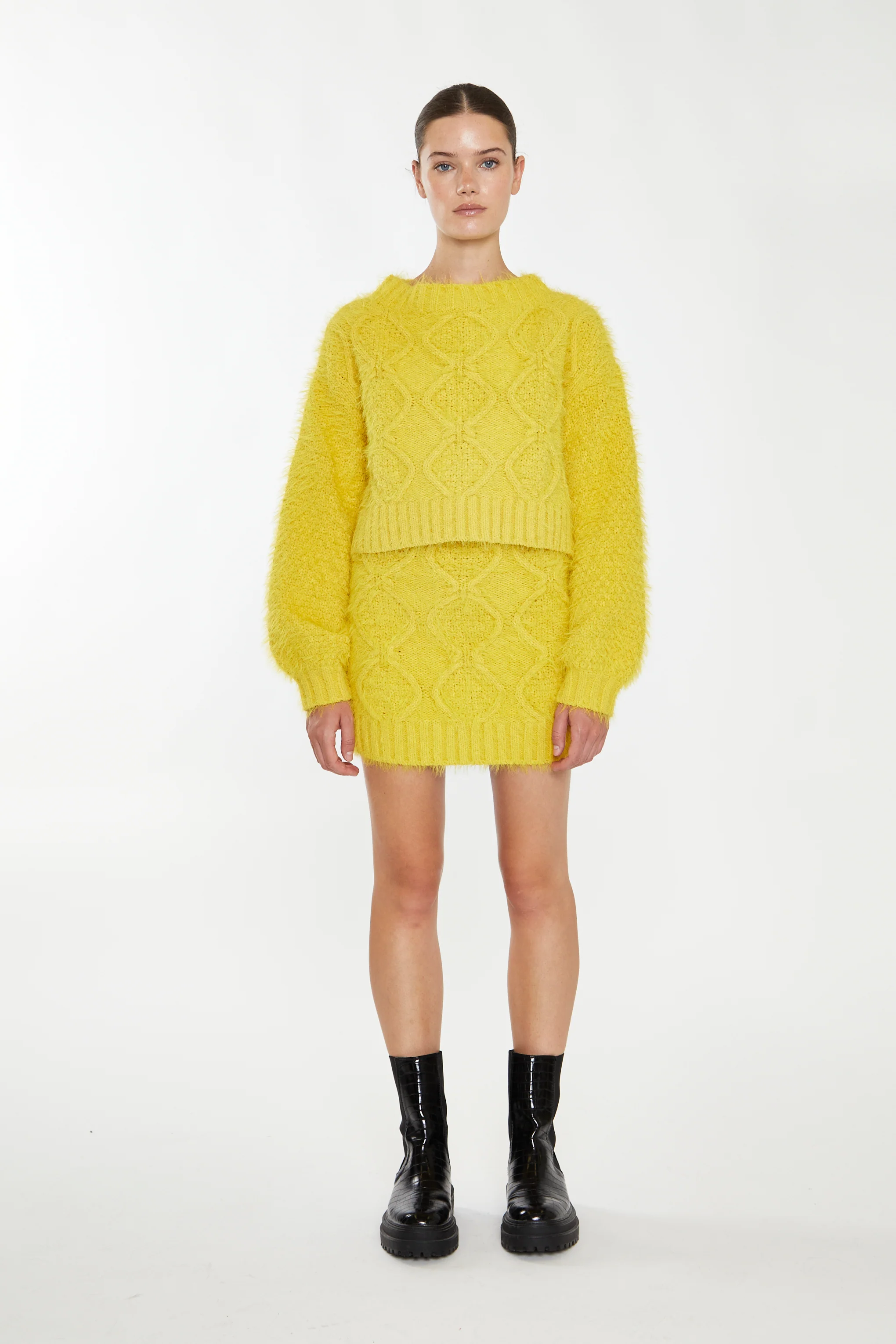 Glamorous Mustard Knitted Mini Skirt - Image 2
