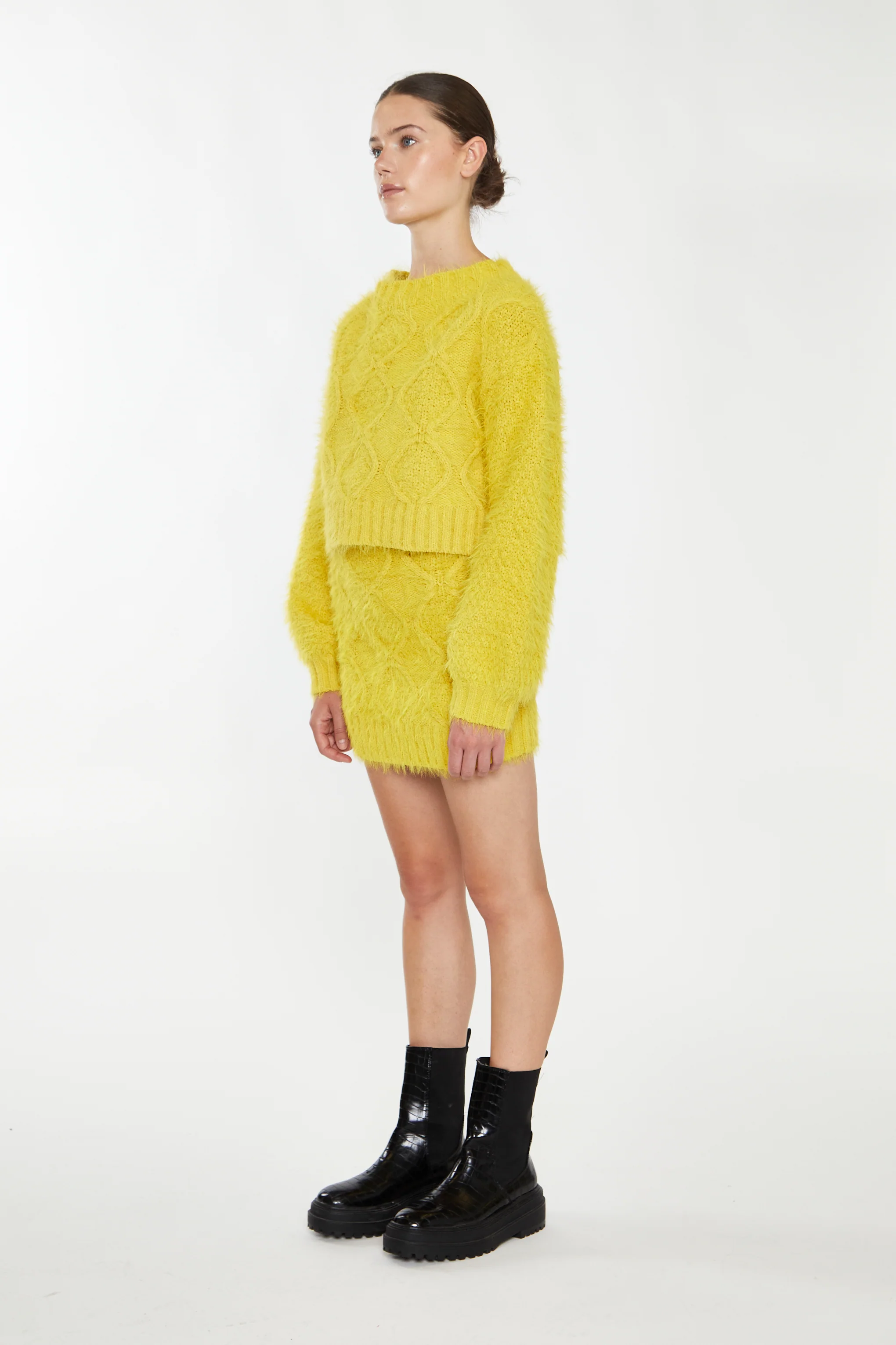 Glamorous Mustard Knitted Mini Skirt - Image 4