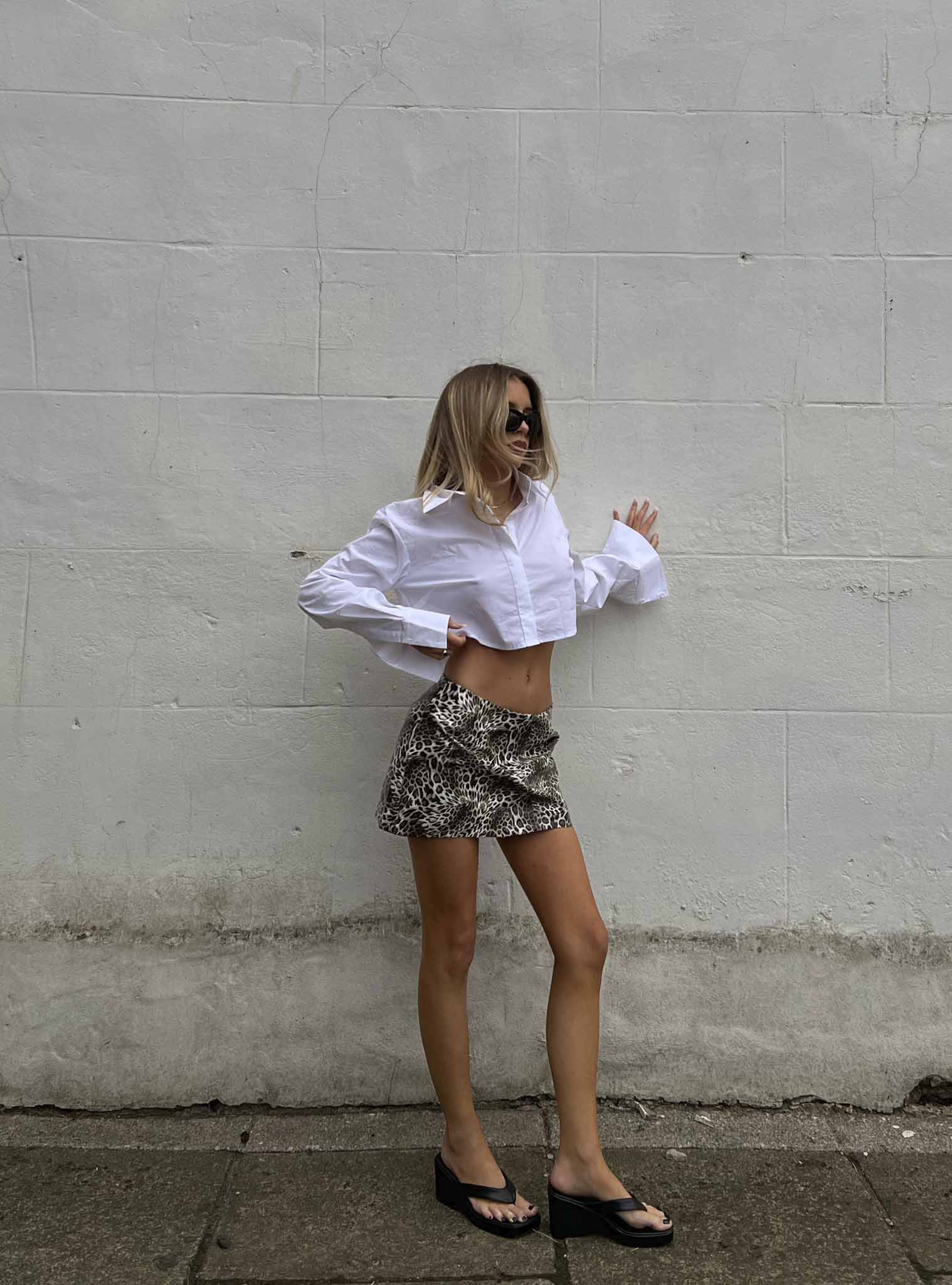 Glamorous Leopard Print PU Mini Skirt - Image 3