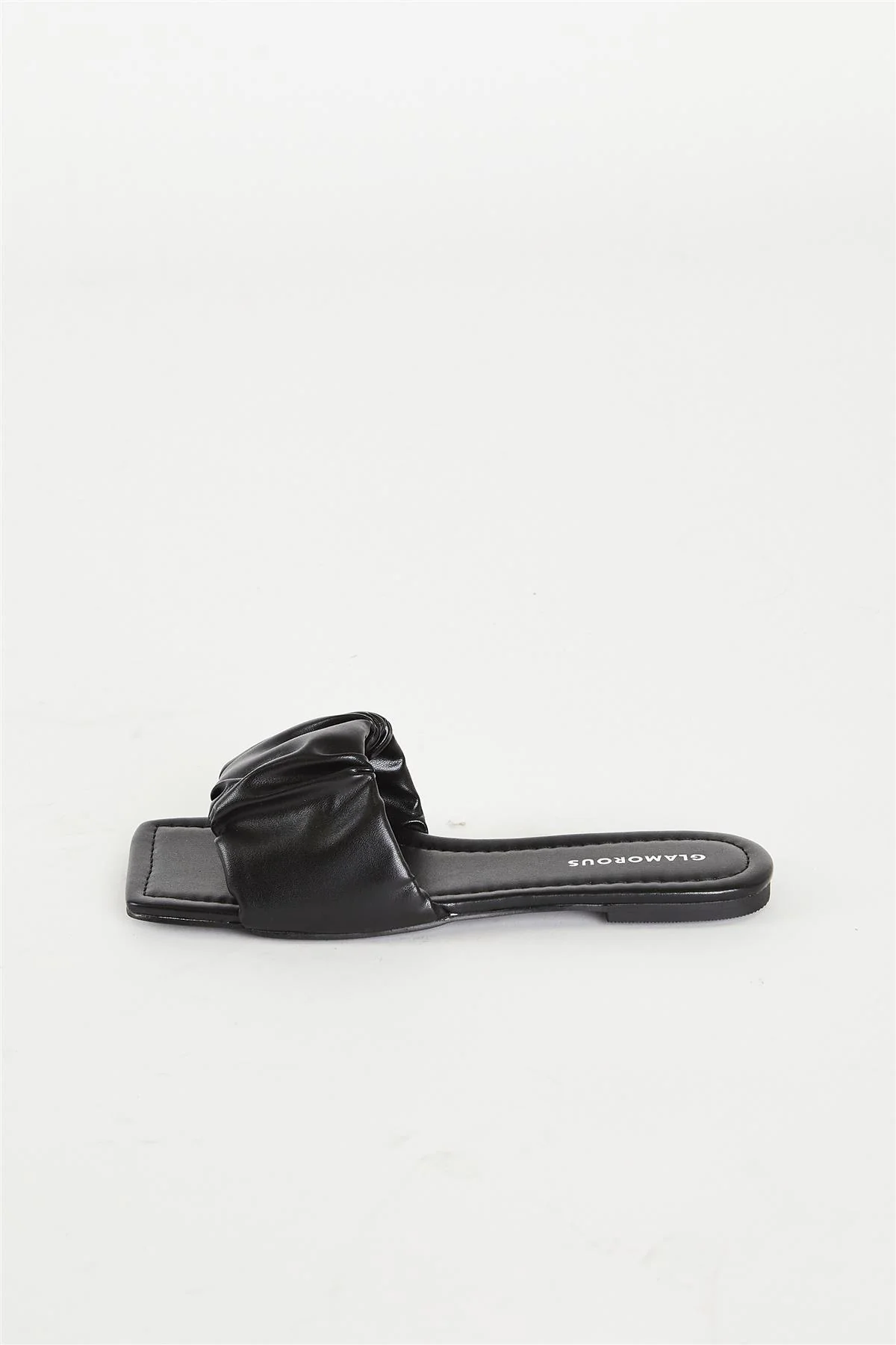 Glamorous Black Ruched Sliders - Image 4