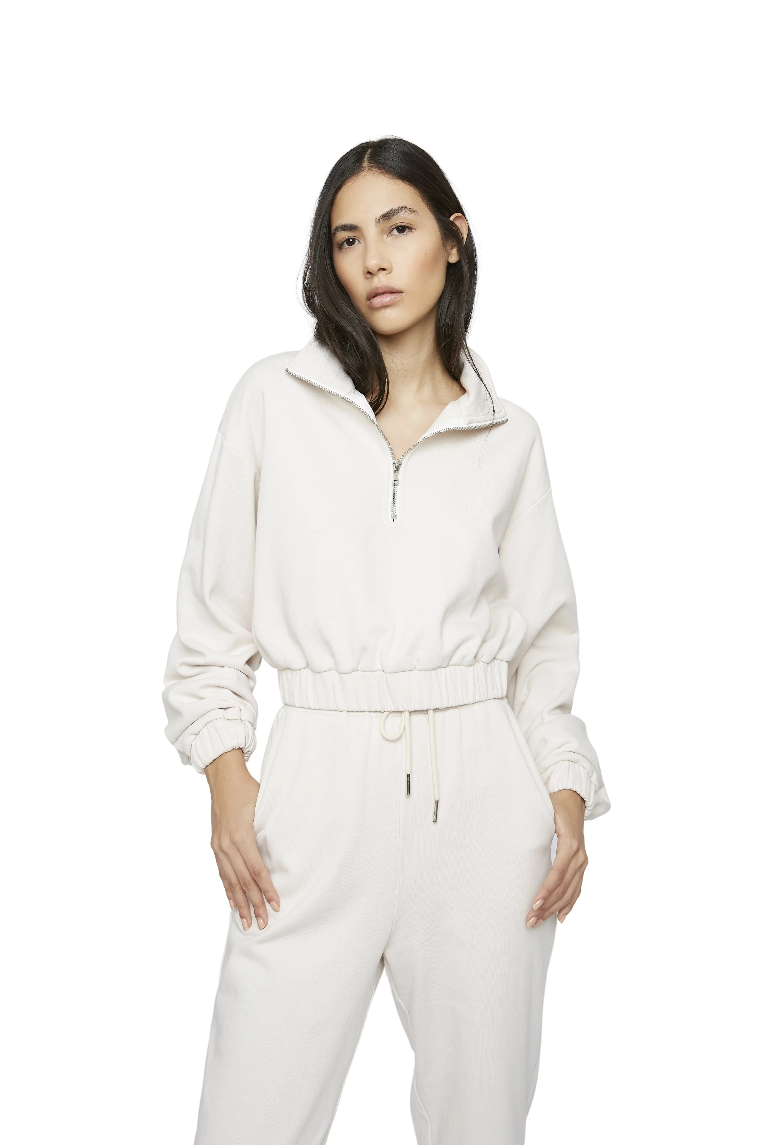 Glamorous Stone Quarter Zip Sweatshirt - Image 2