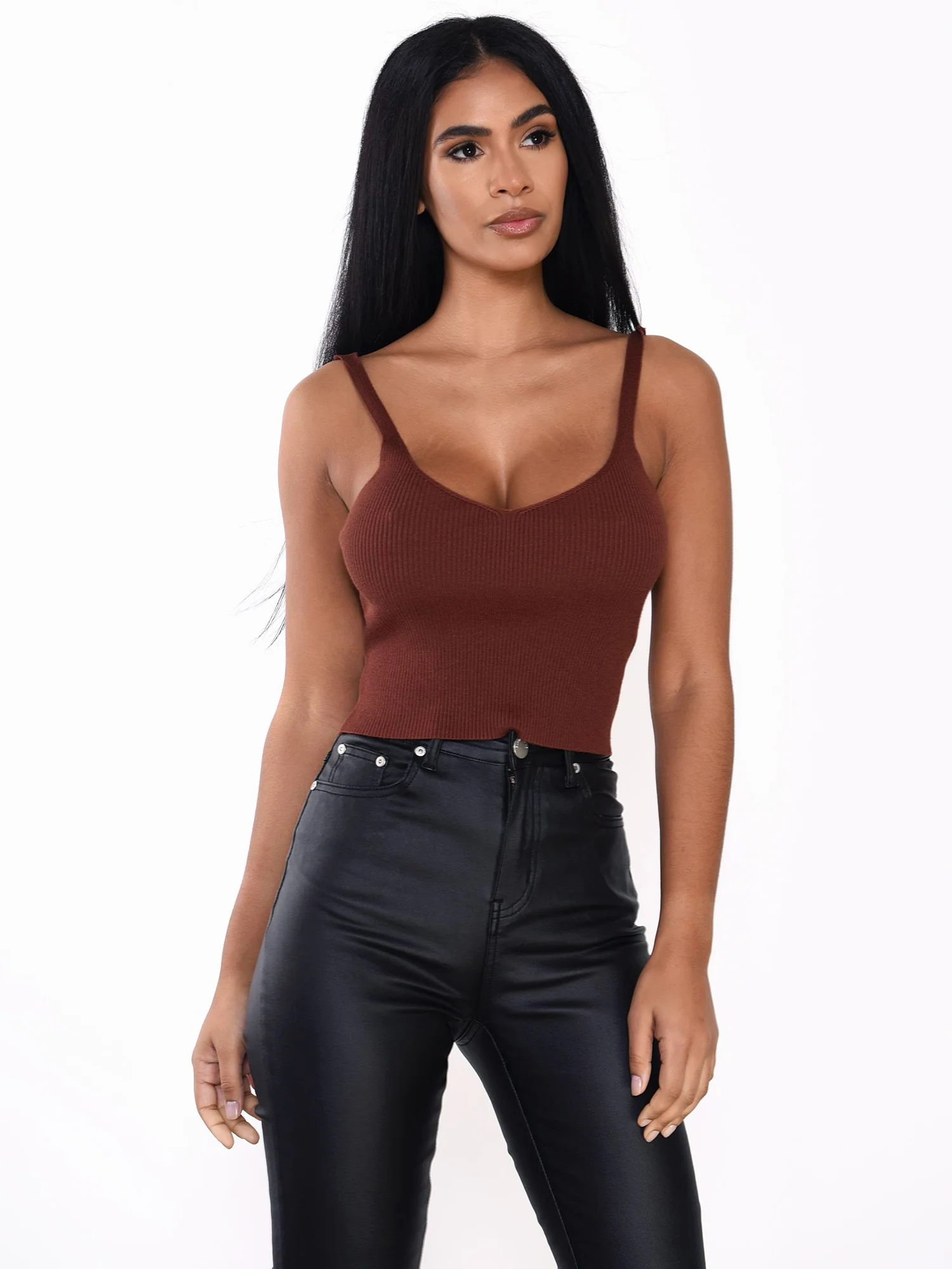 Glamorous Burgundy Knit Top - Image 3