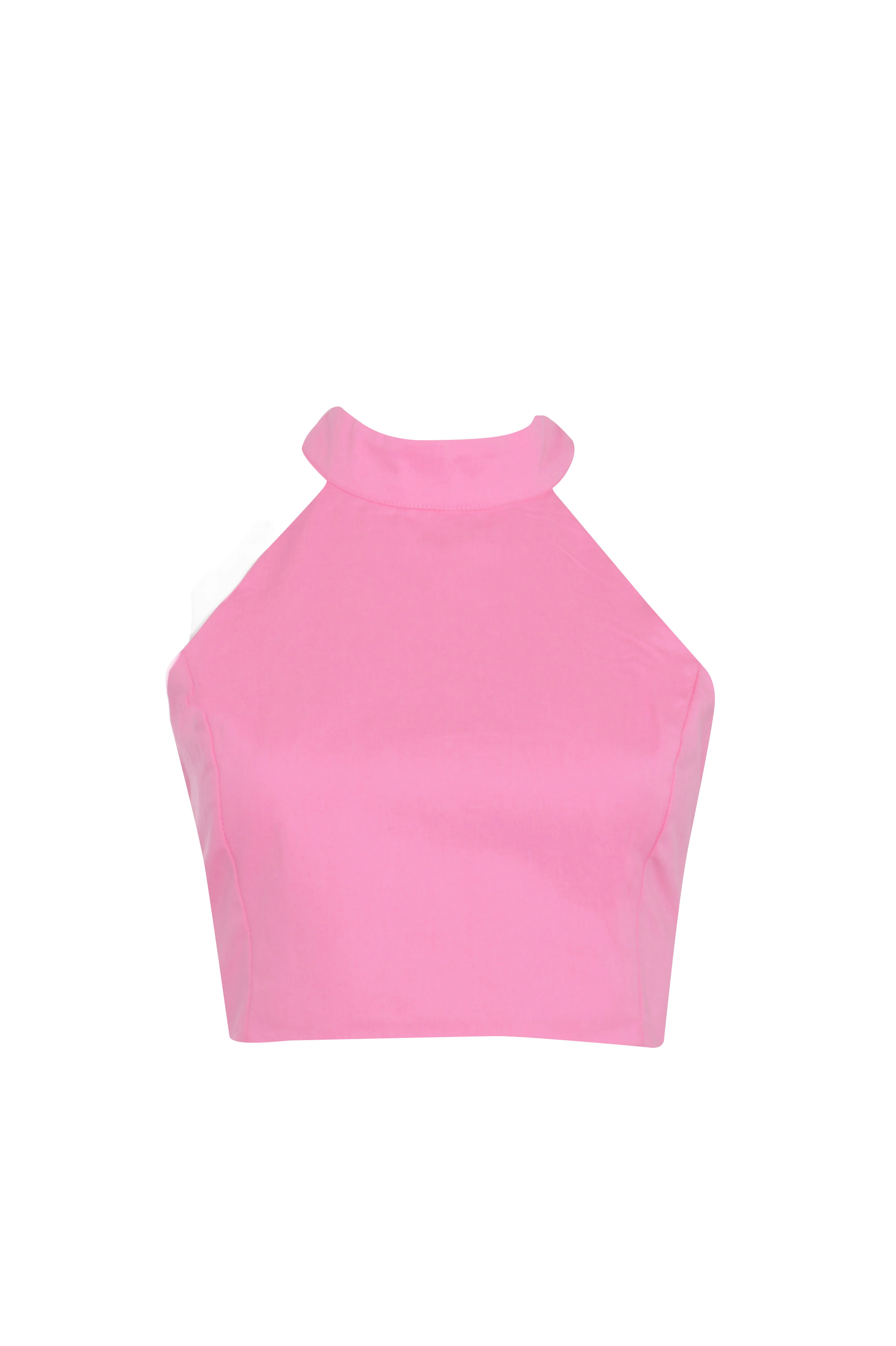 Glamorous Pink Carnation High Neck Crop Top - Image 5