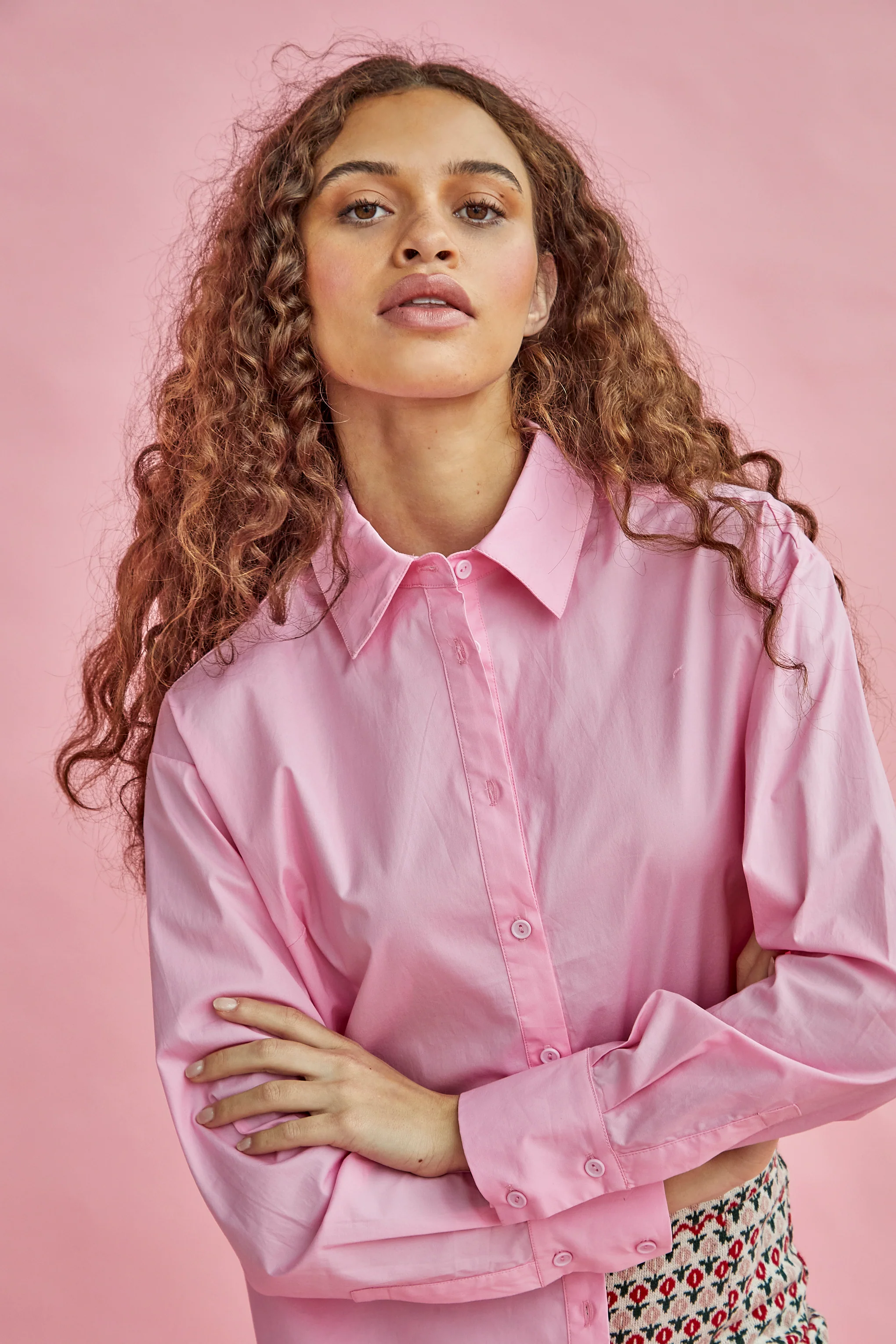 Glamorous Candy Pink Poplin Loose Fit Shirt - Image 2