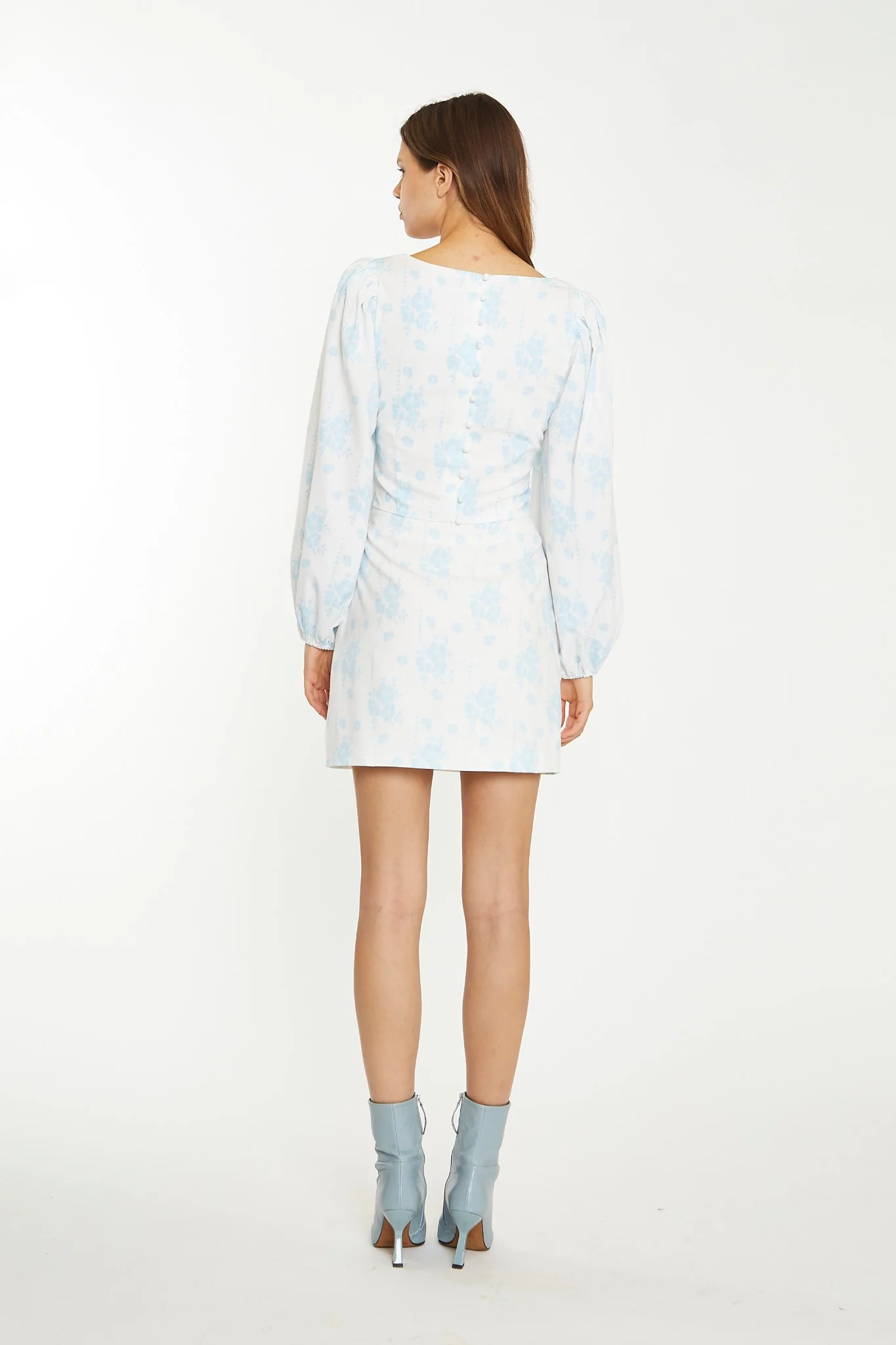 Blue Wallpaper Floral Ruched Top - Image 2