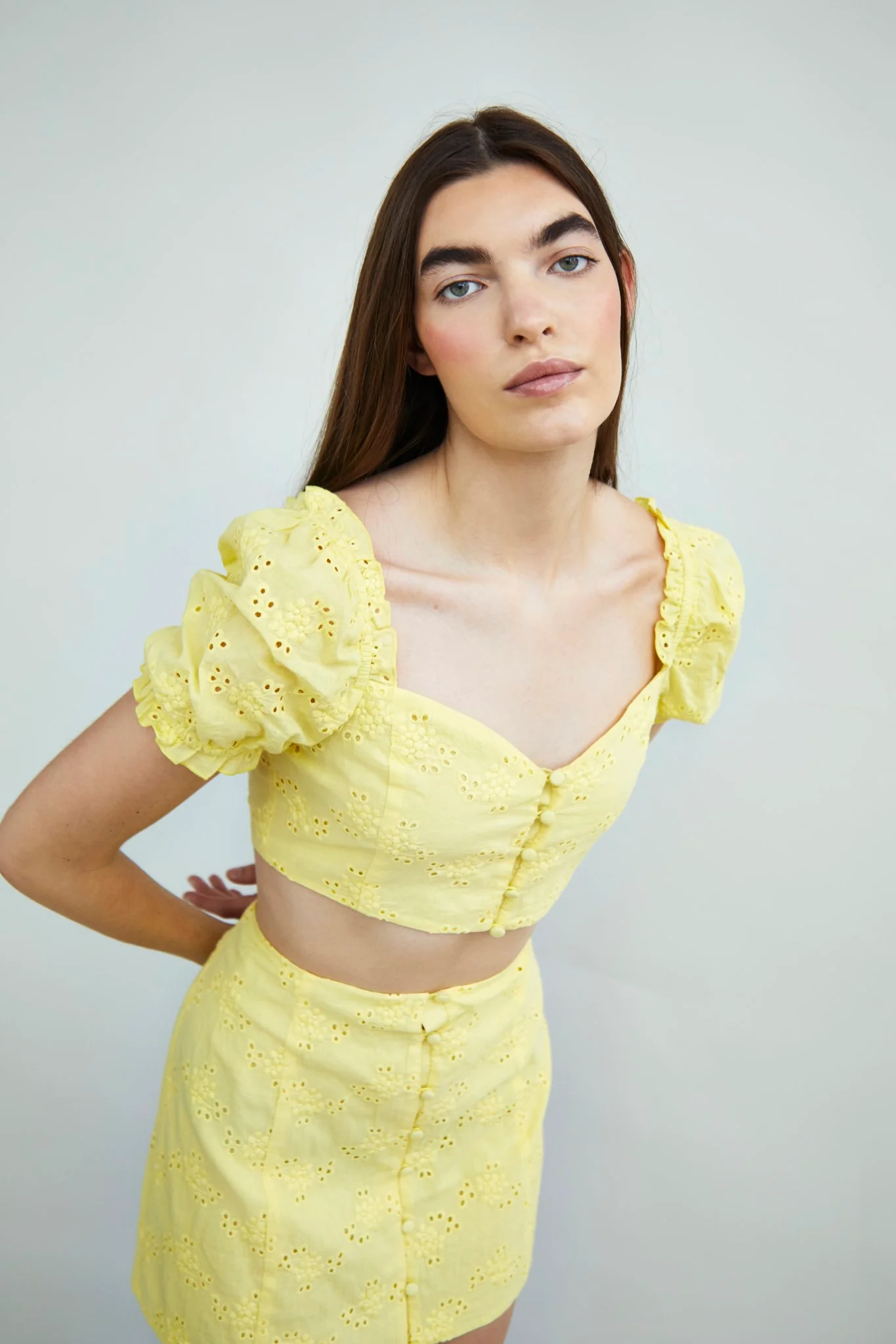Glamorous Collection Button Through Crop Top - Image 4