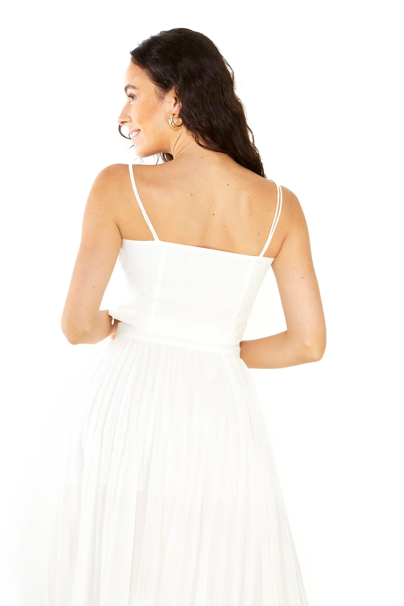 Glamorous Studio White Cotton Double Strap Crop Top - Image 2