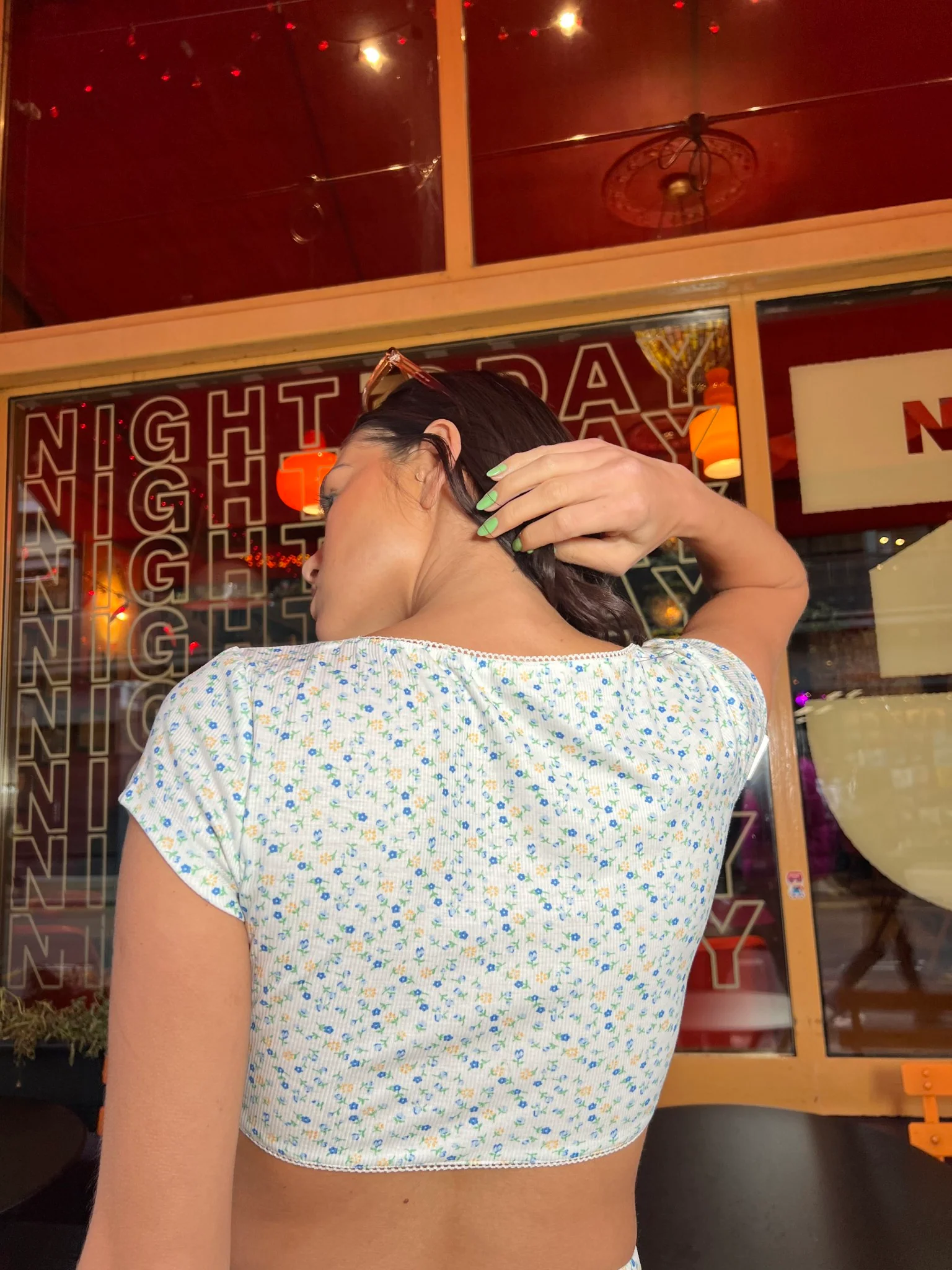 Blue Dainty-Ditsy Crop-top - Image 3