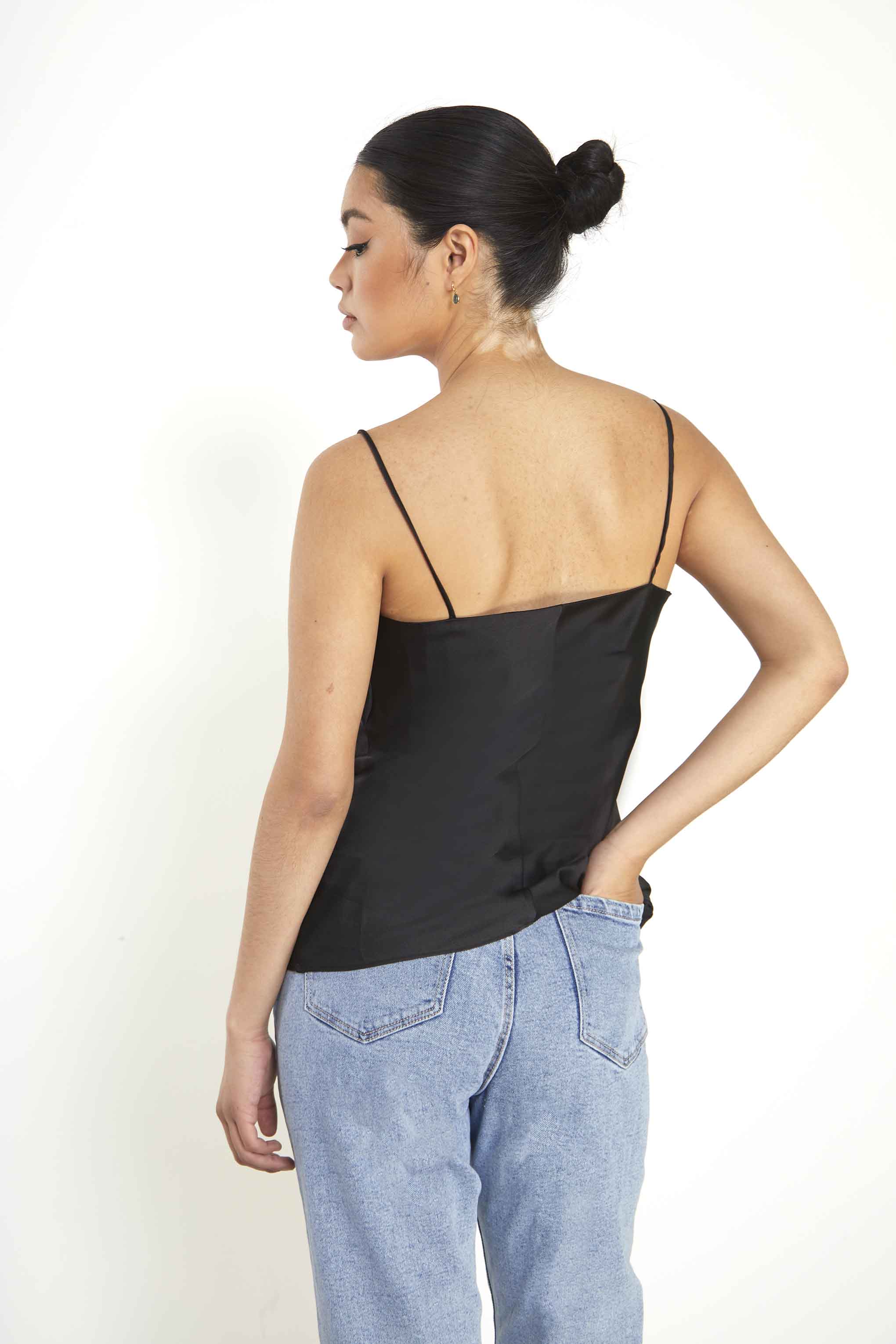 Glamorous Black Cowl Neck Cami Top - Image 2