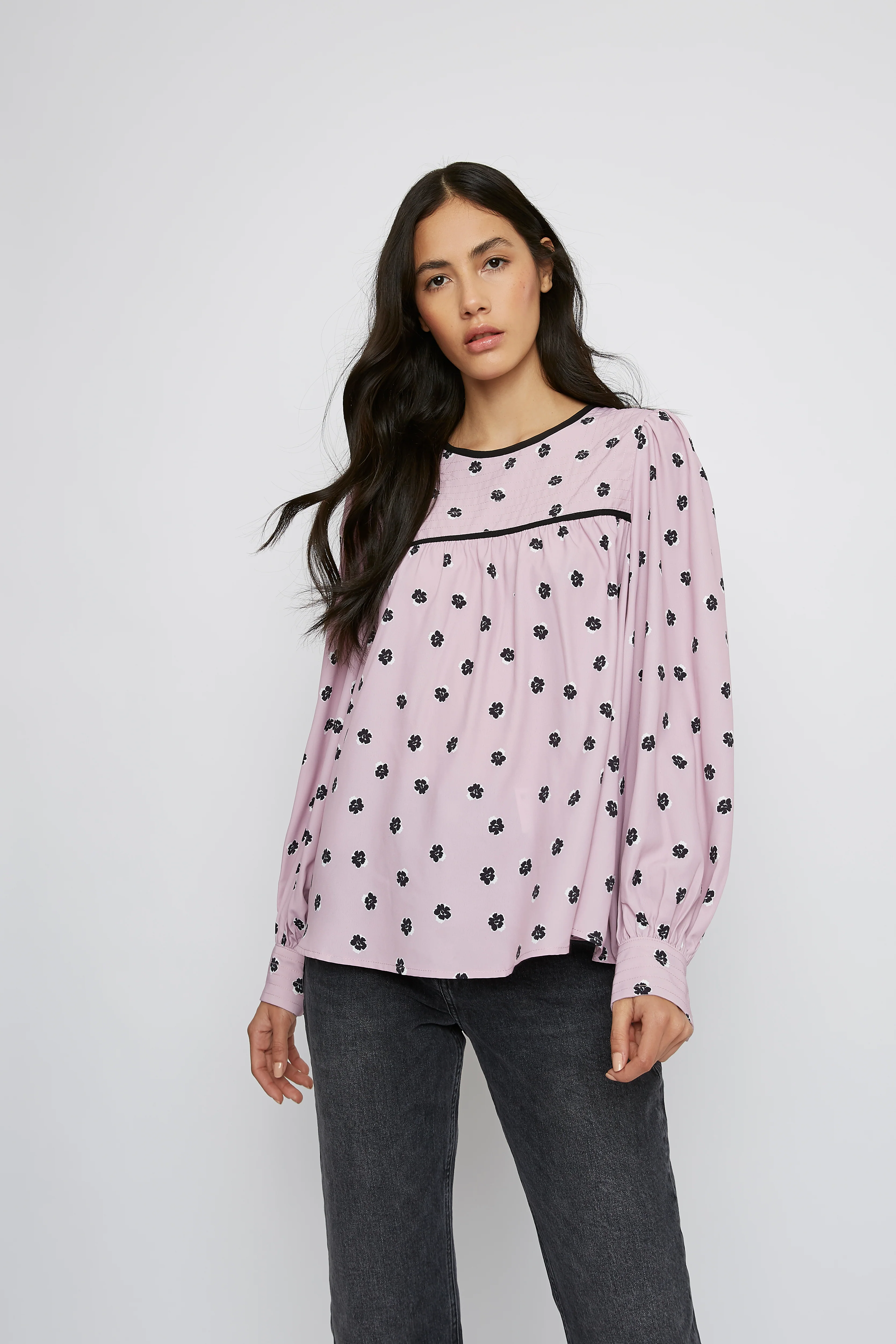 Glamorous Pink Ditsy Long Sleeve Blouse - Image 2