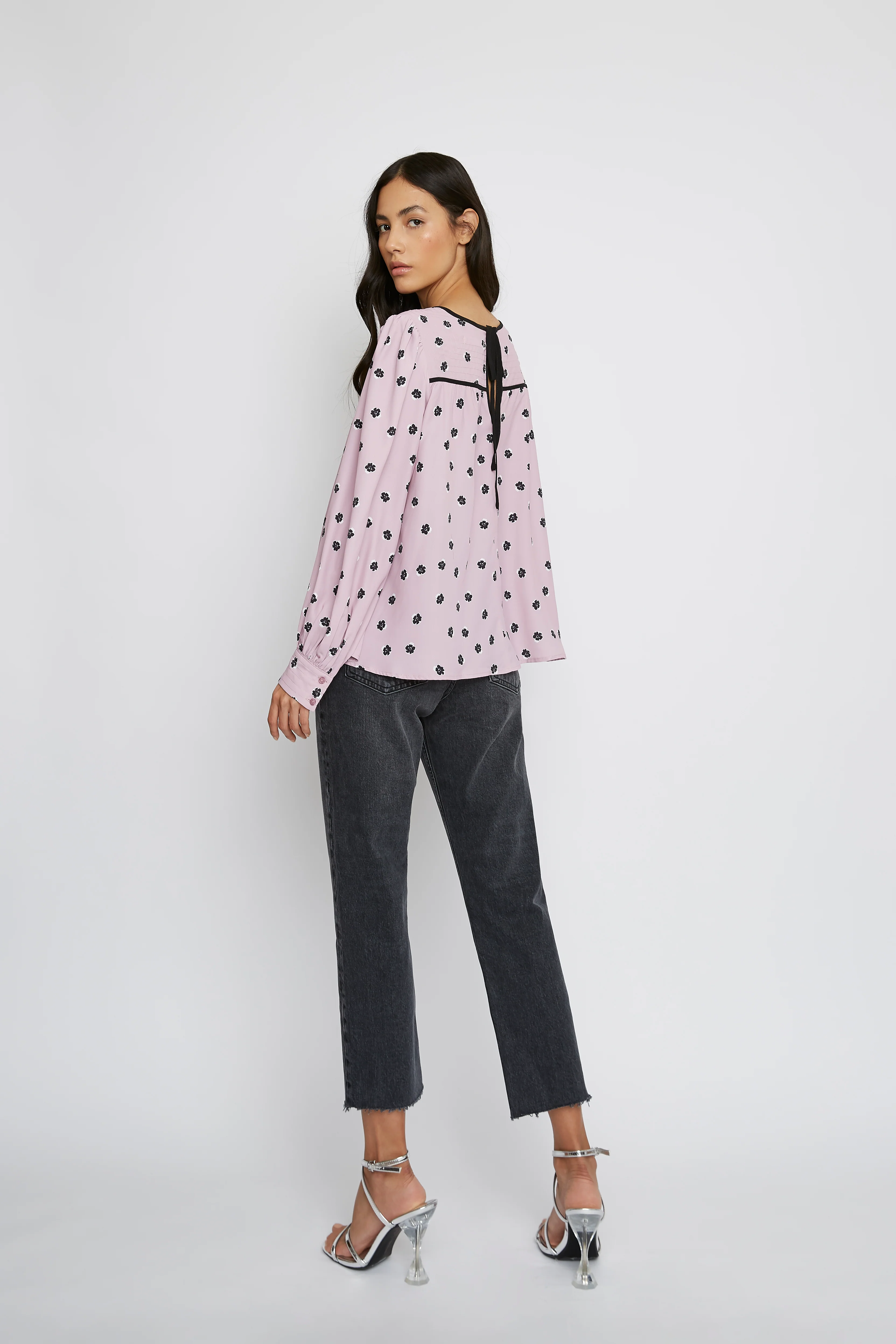 Glamorous Pink Ditsy Long Sleeve Blouse - Image 3