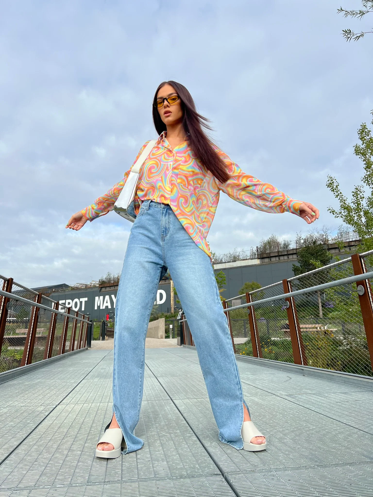 Rainbow Swirl Button-Front Long Sleeve -shirt - Image 3