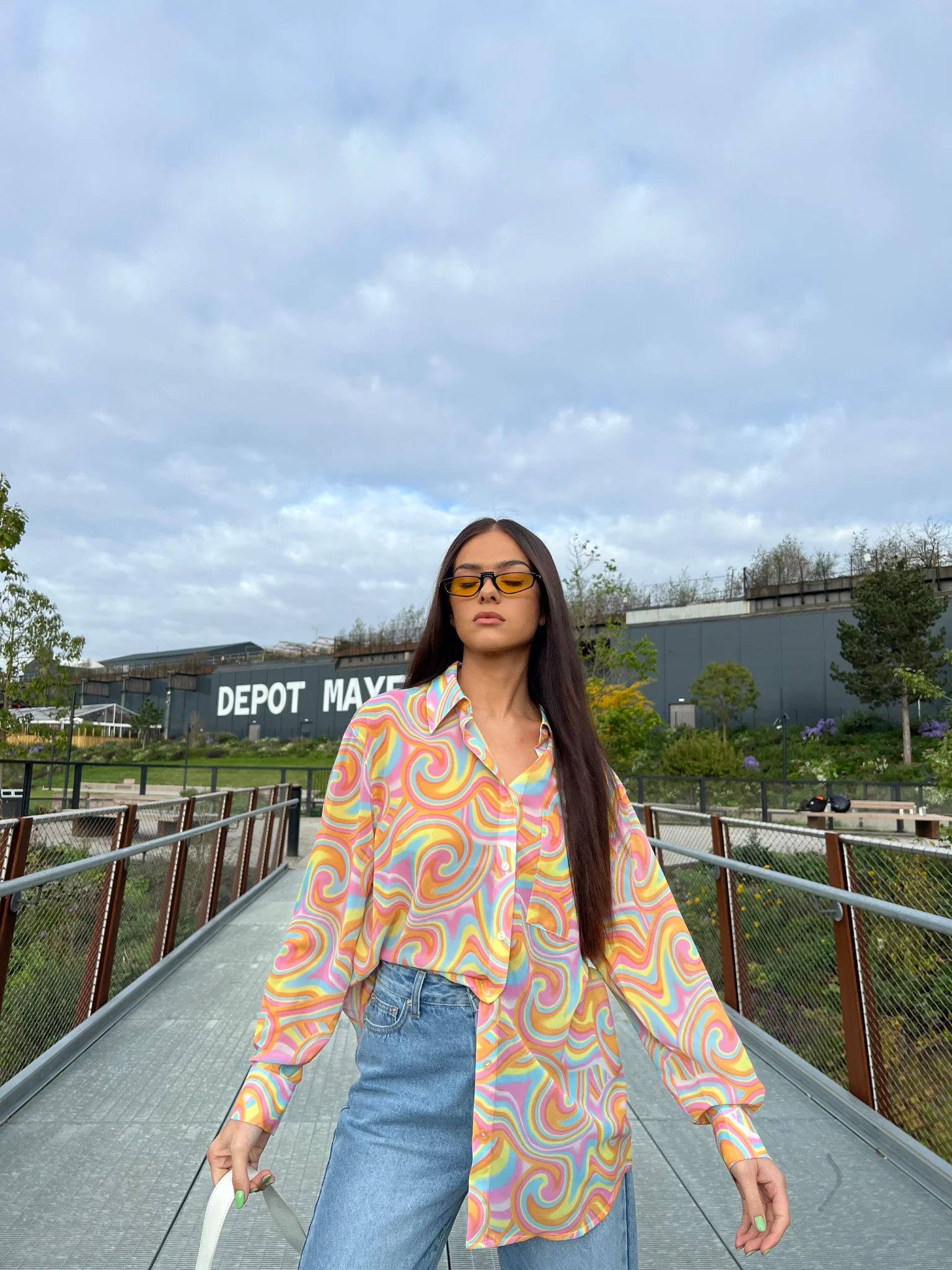 Rainbow Swirl Button-Front Long Sleeve -shirt - Image 5