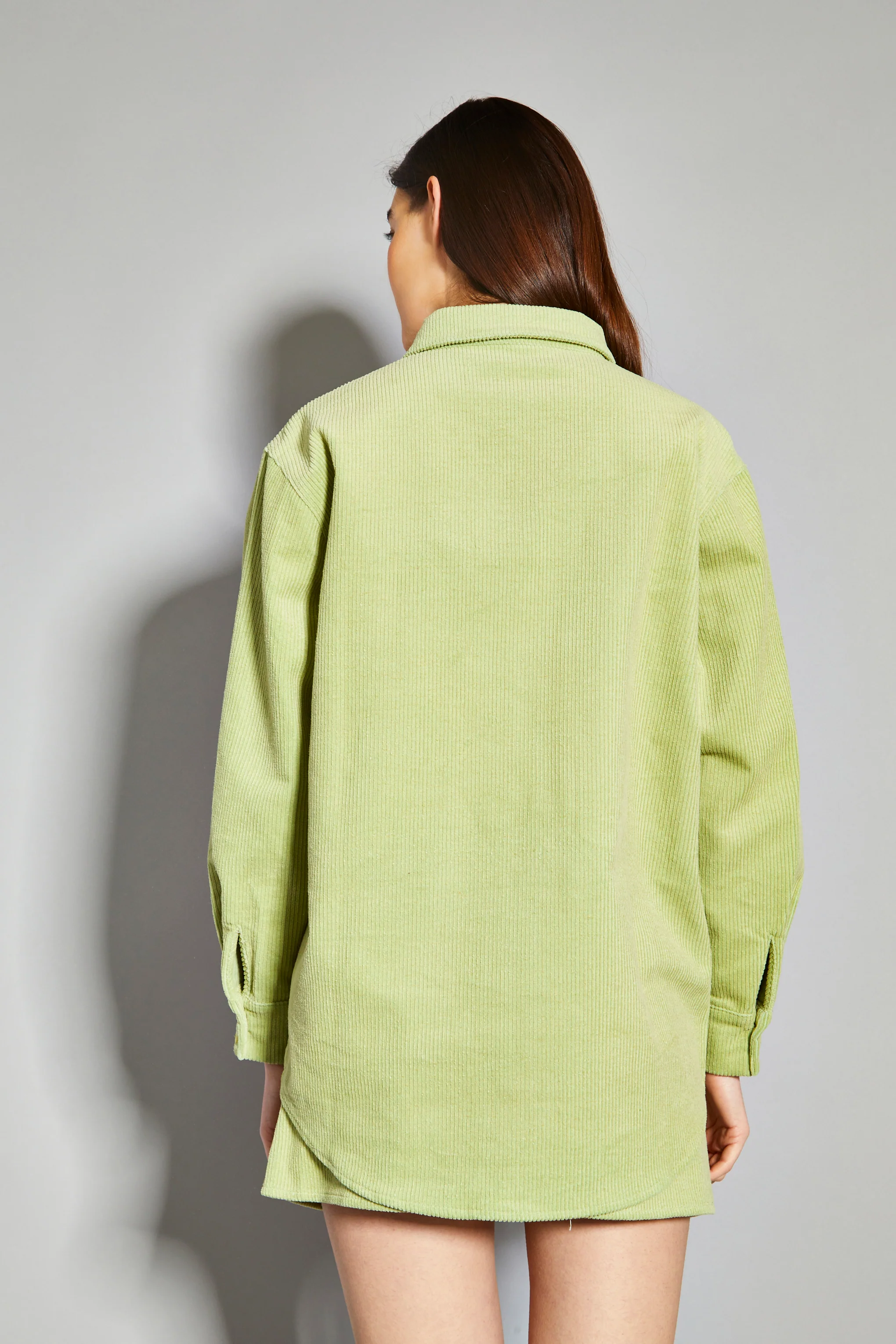 Glamorous Pistachio Corduroy Button Front Shirt - Image 2