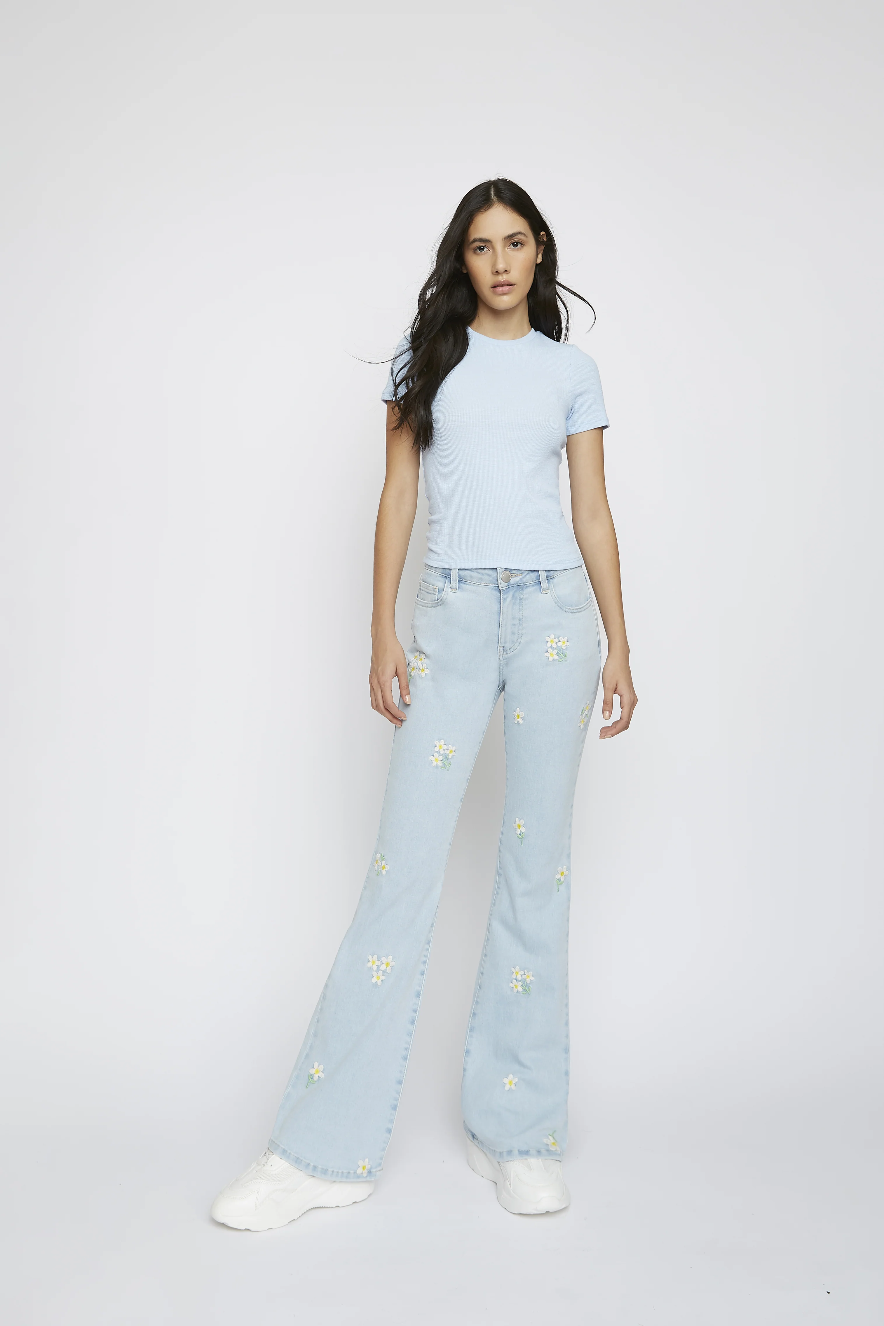 Glamorous Light Blue Short Sleeve Top - Image 2