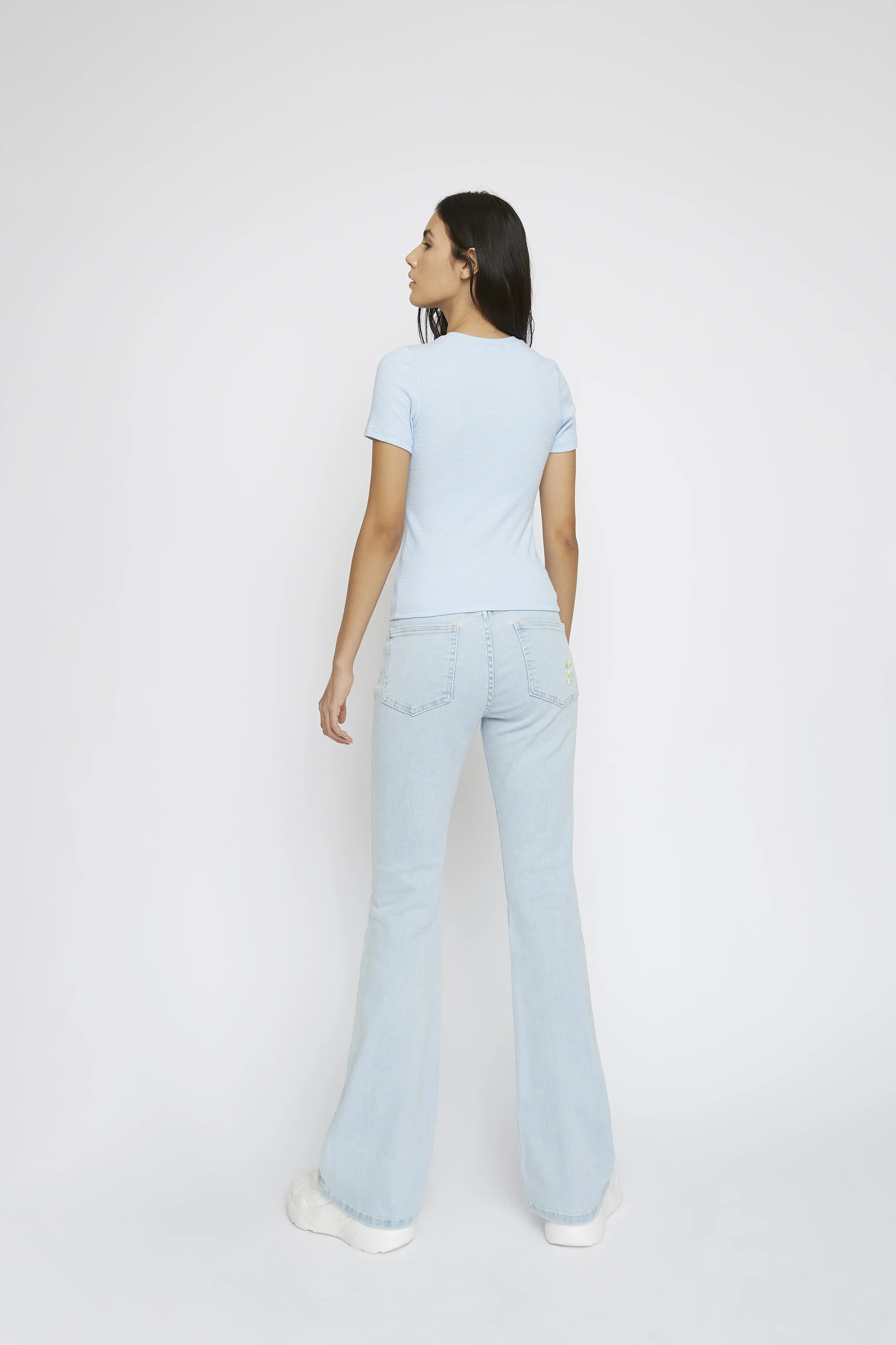 Glamorous Light Blue Short Sleeve Top - Image 3