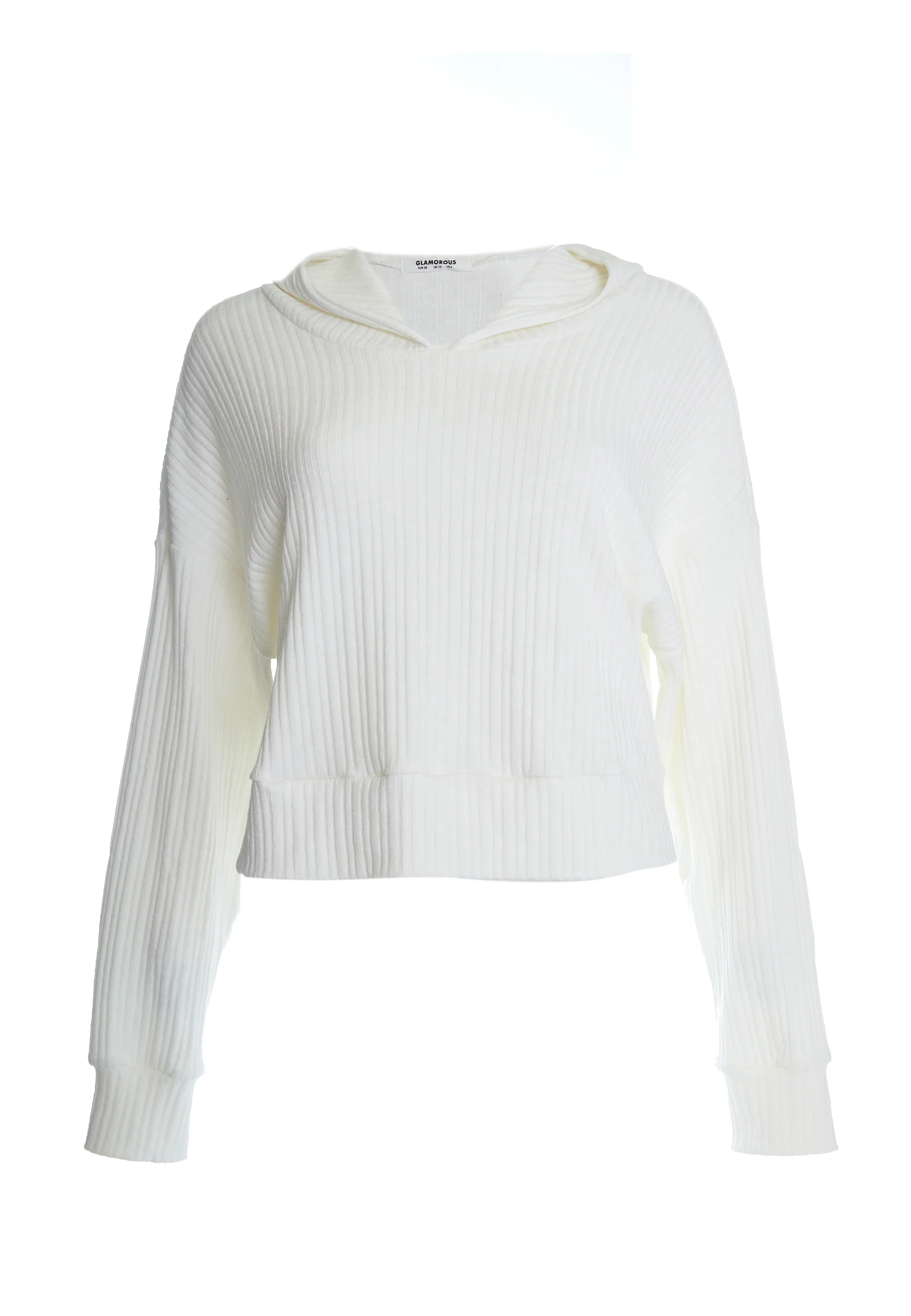Glamorous White Ribbed Loungewear Top - Image 4