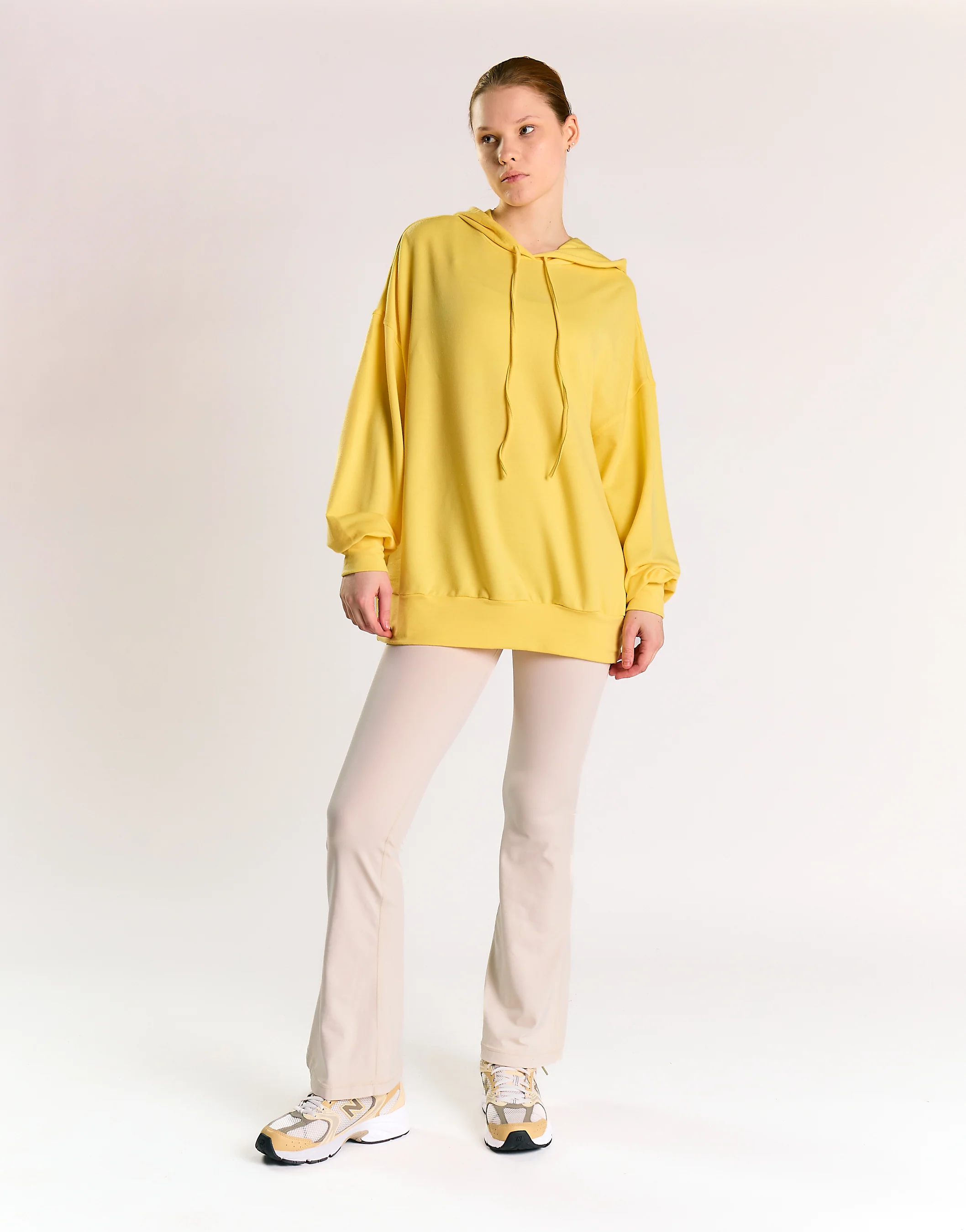 Glamorous Lemon Yellow Hooded Long Sleeve Jumper