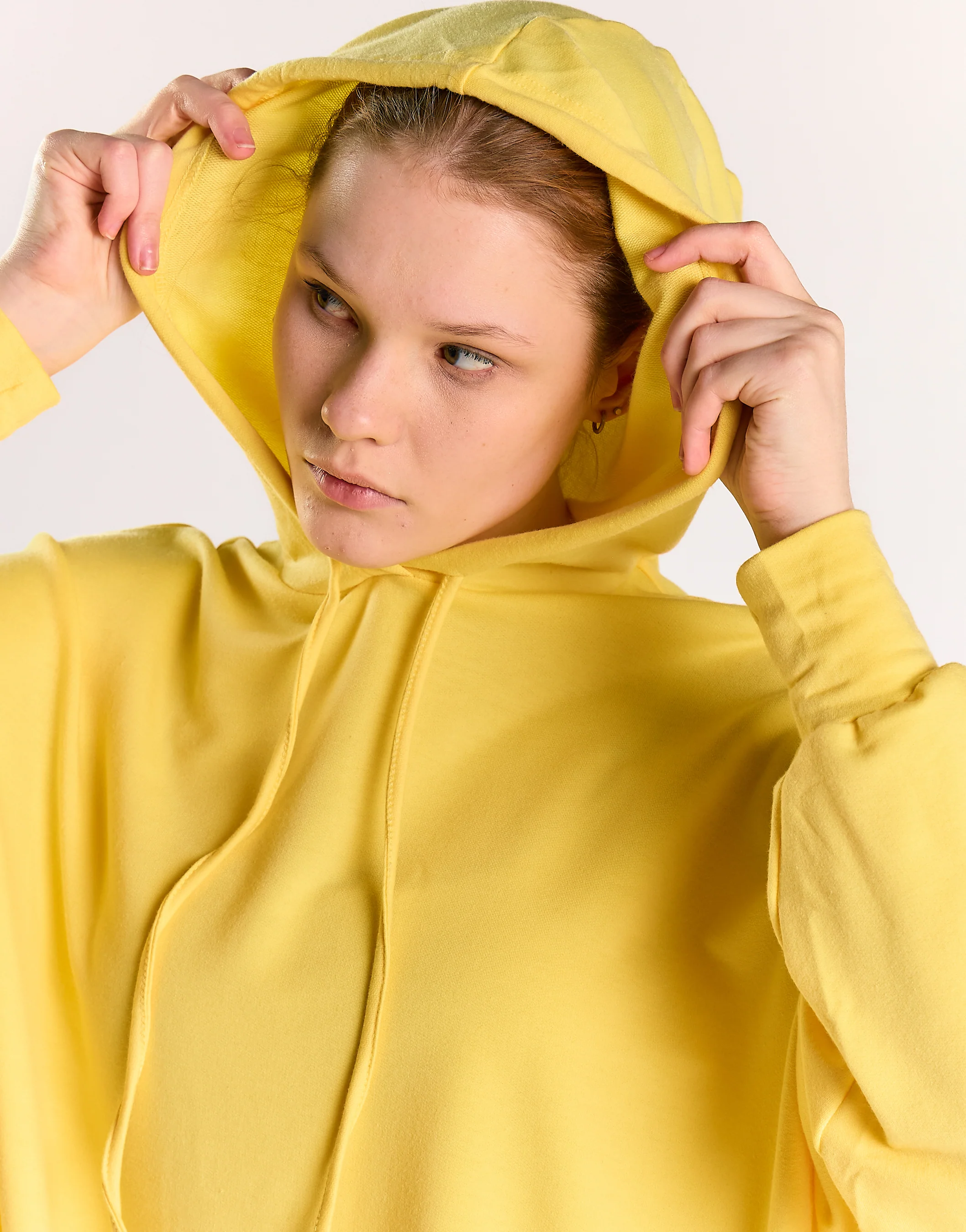 Glamorous Lemon Yellow Hooded Long Sleeve Jumper - Image 3