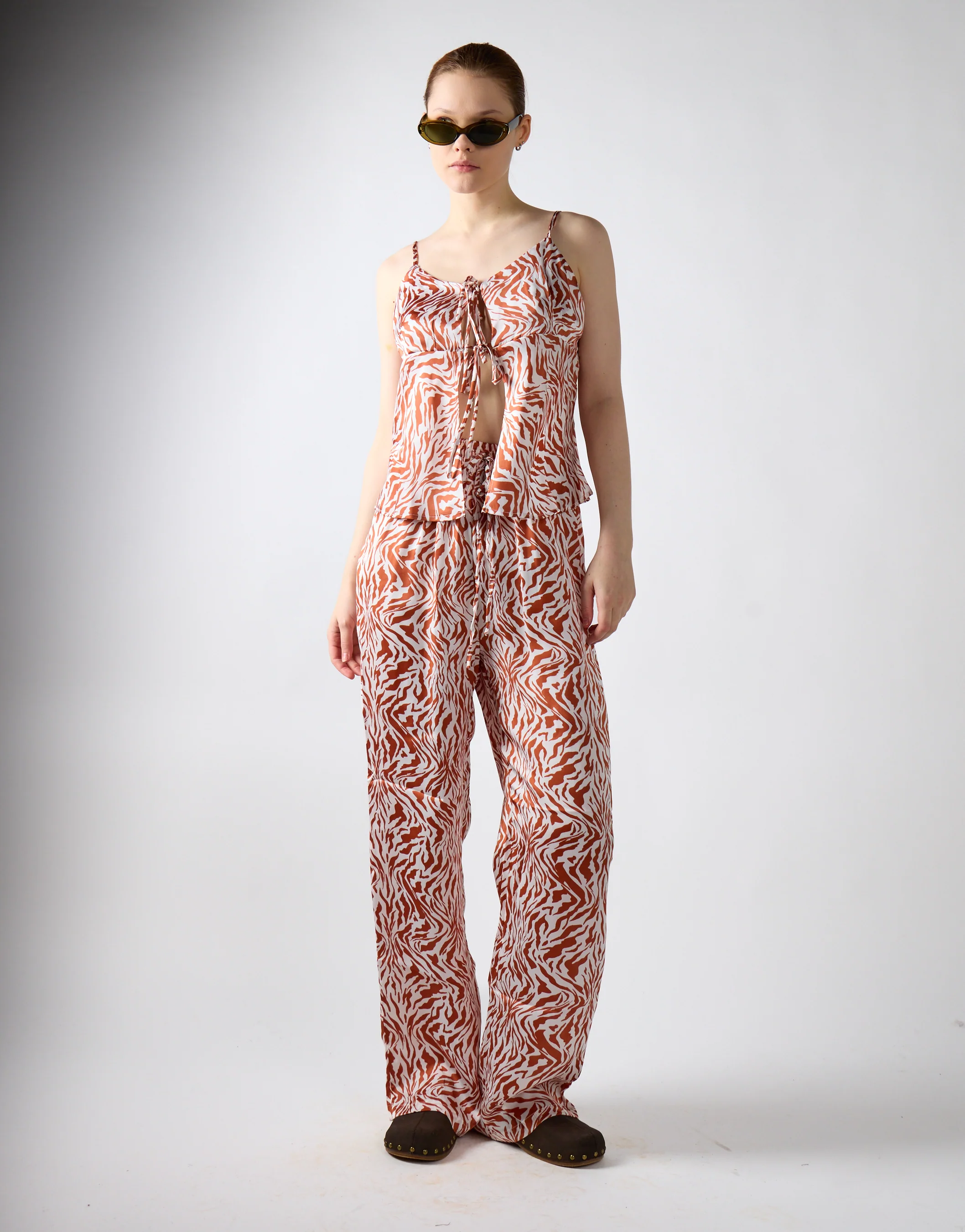 Glamorous Care Tan Zebra Print High Waisted Trousers