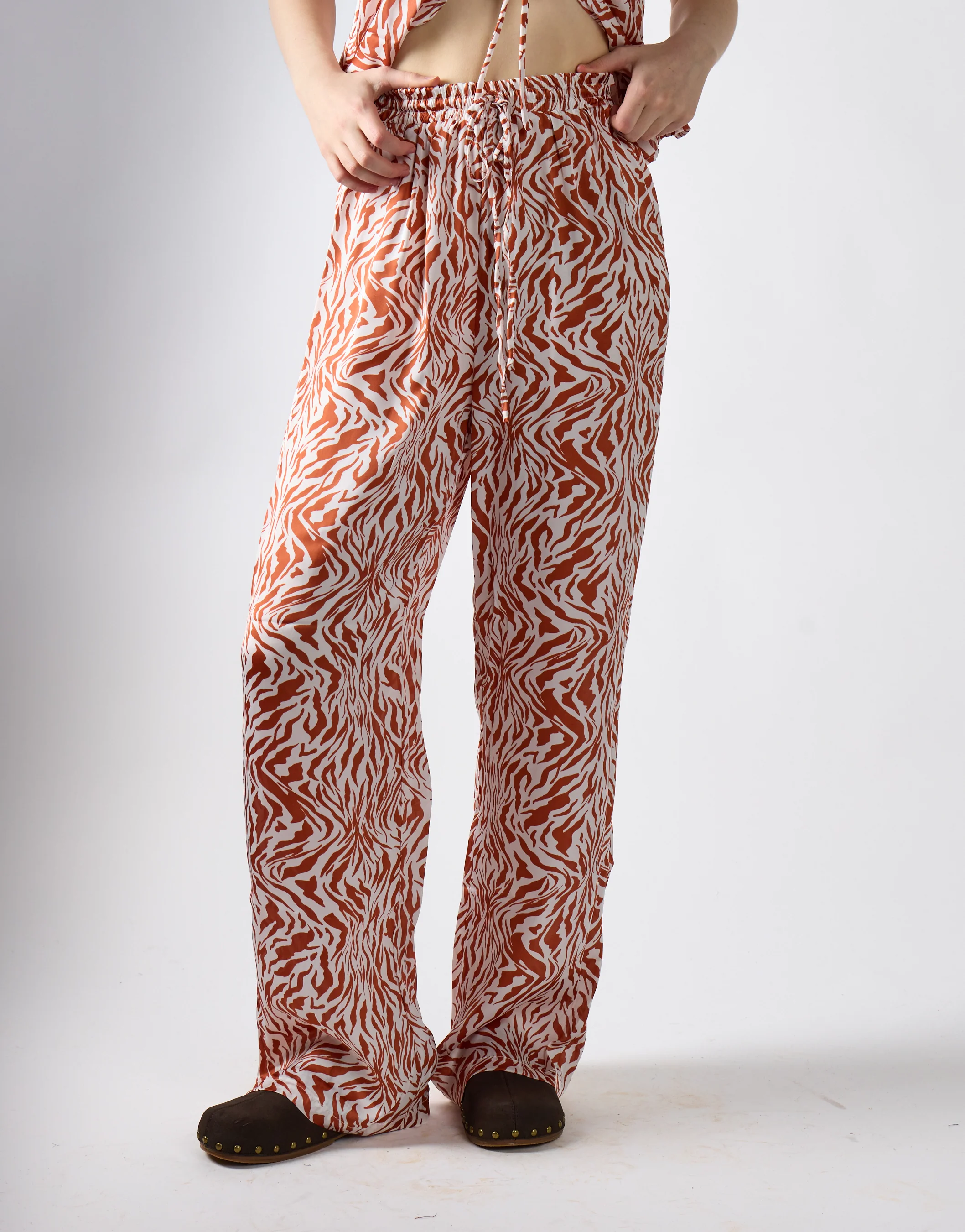 Glamorous Care Tan Zebra Print High Waisted Trousers - Image 4