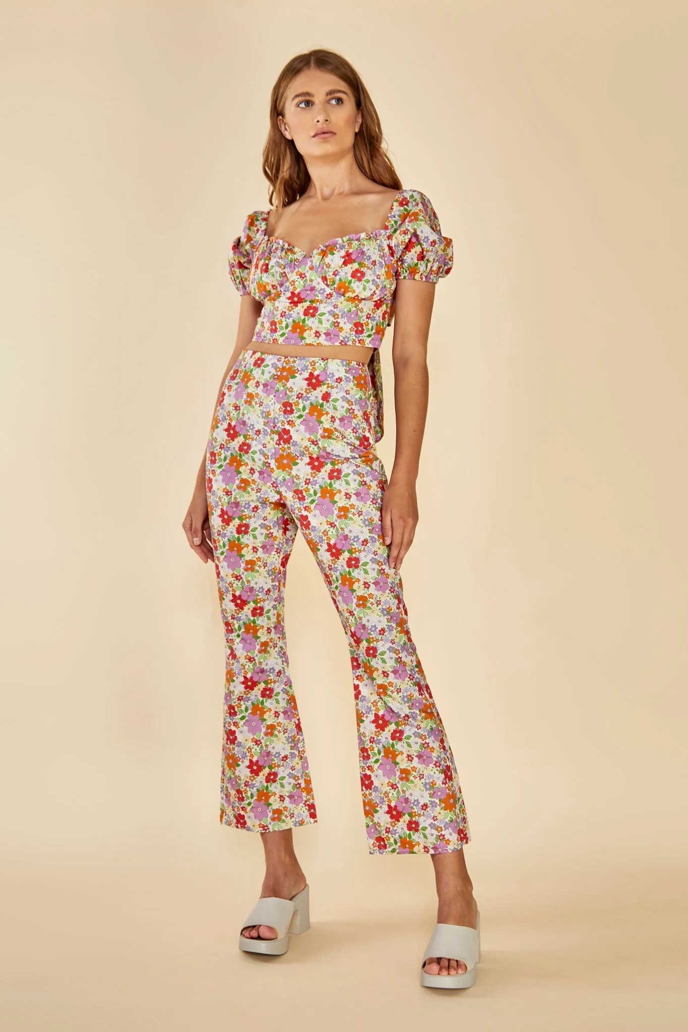Glamorous Care Cropped Kick Flare Trousers - Image 3