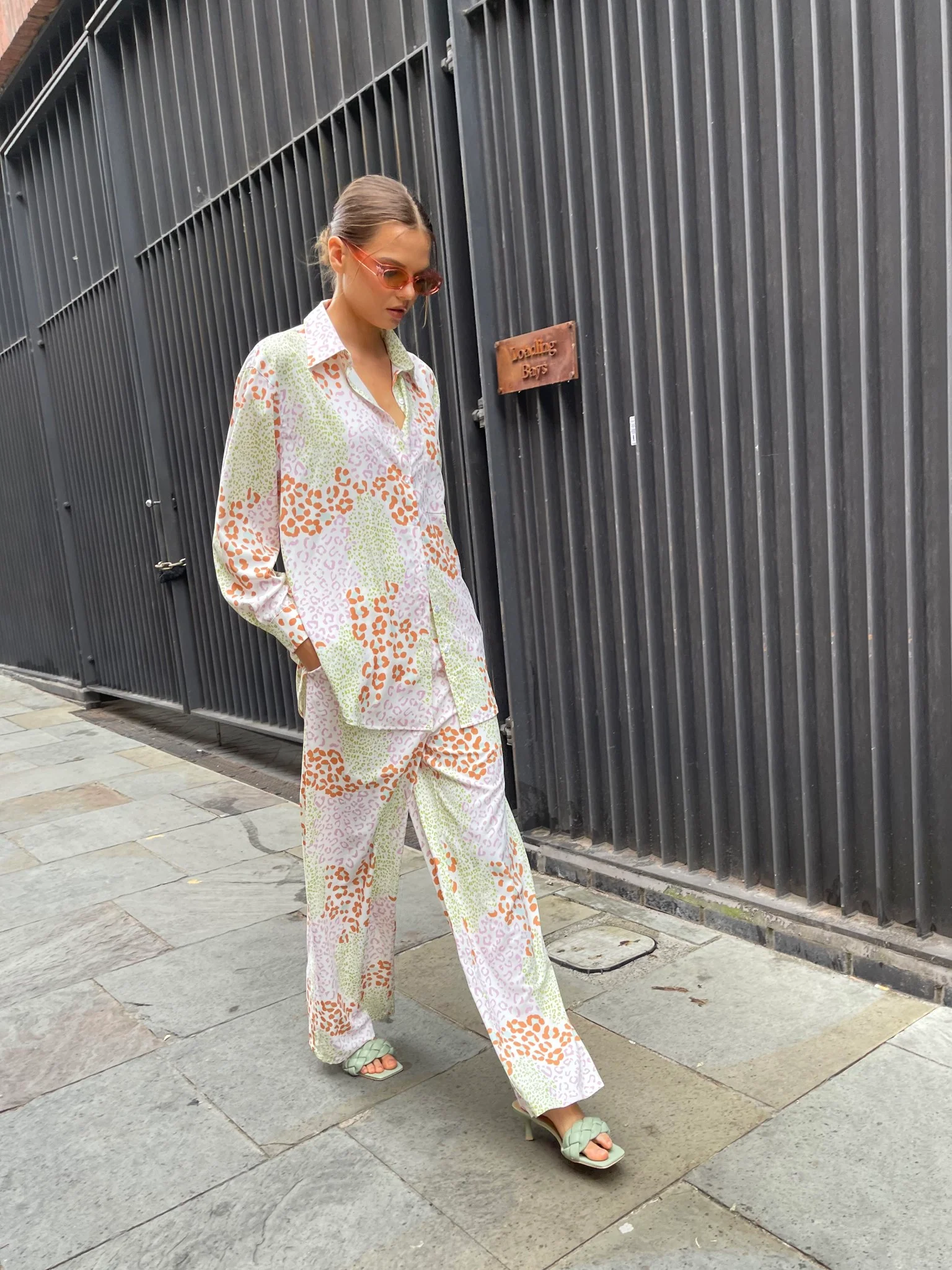 Multi Leopard Wide Leg Trousers - Image 2
