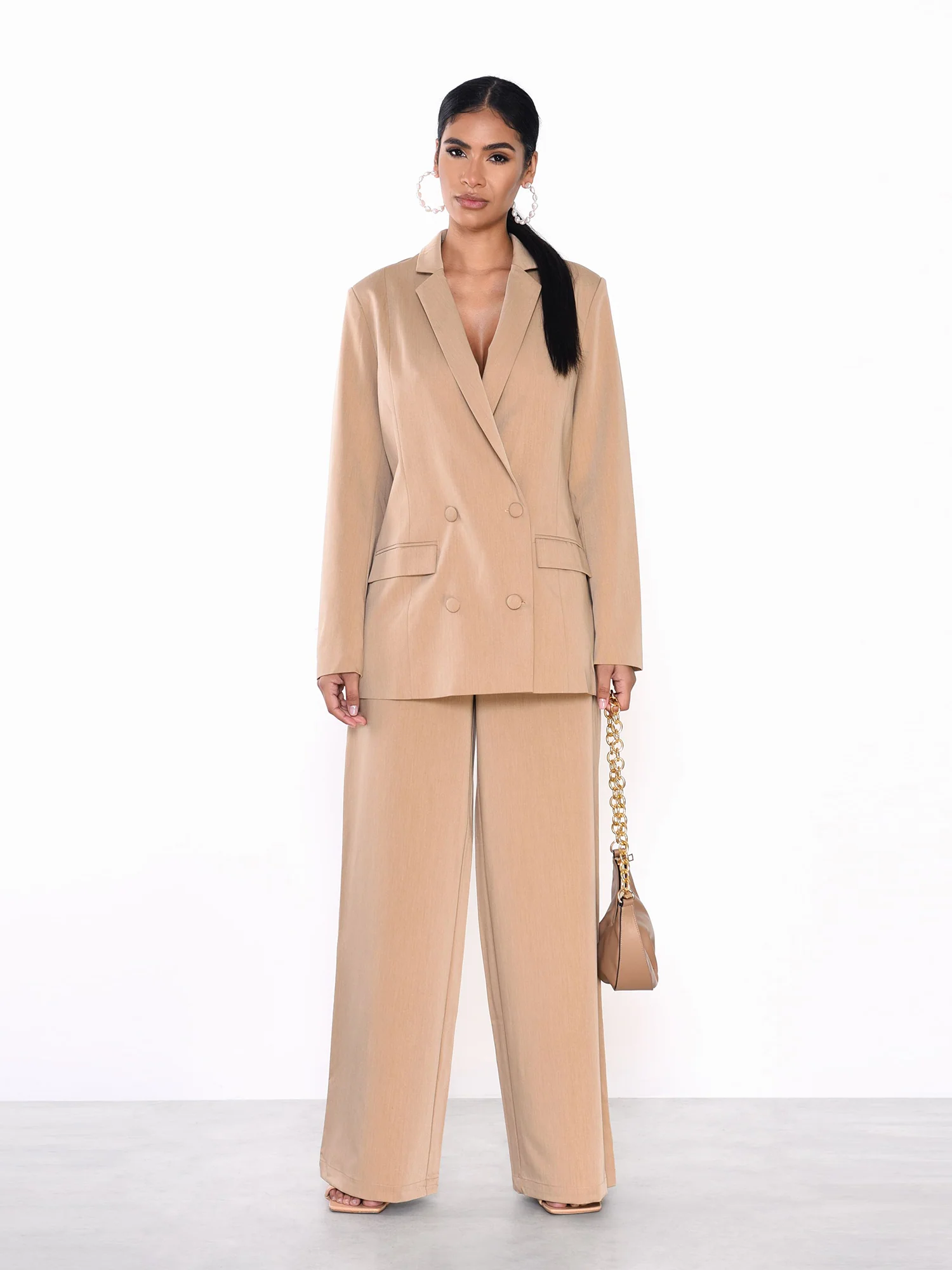 Glamorous Desert Stone Wide Leg Trousers - Image 3