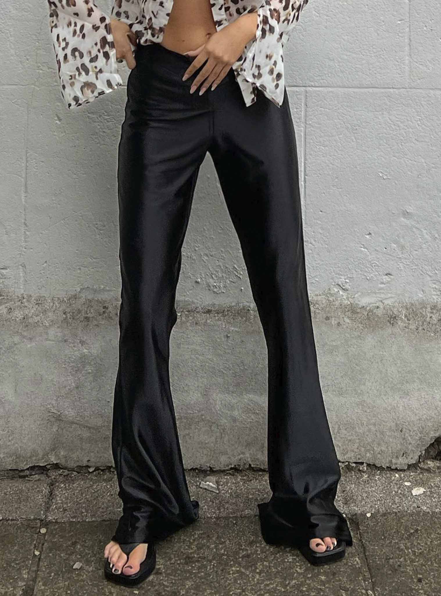 Glamorous Black Flared Disco Pants - Image 3