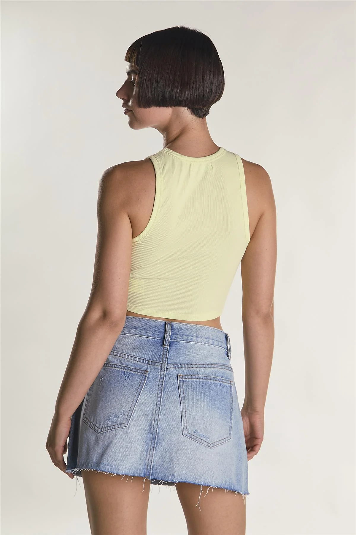 Lemon Sleeveless Ribbed Racerback Crop-Top - Image 2