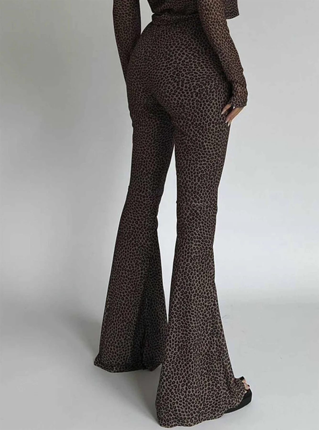 Leopard-Mesh Flared-Trousers - Image 2