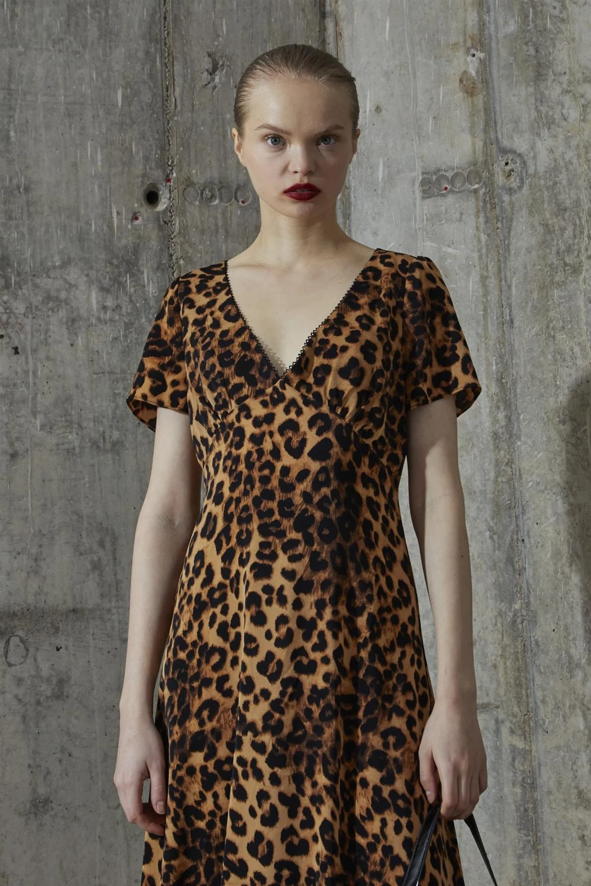 Leopard V-neck Midi-Dress - Image 3