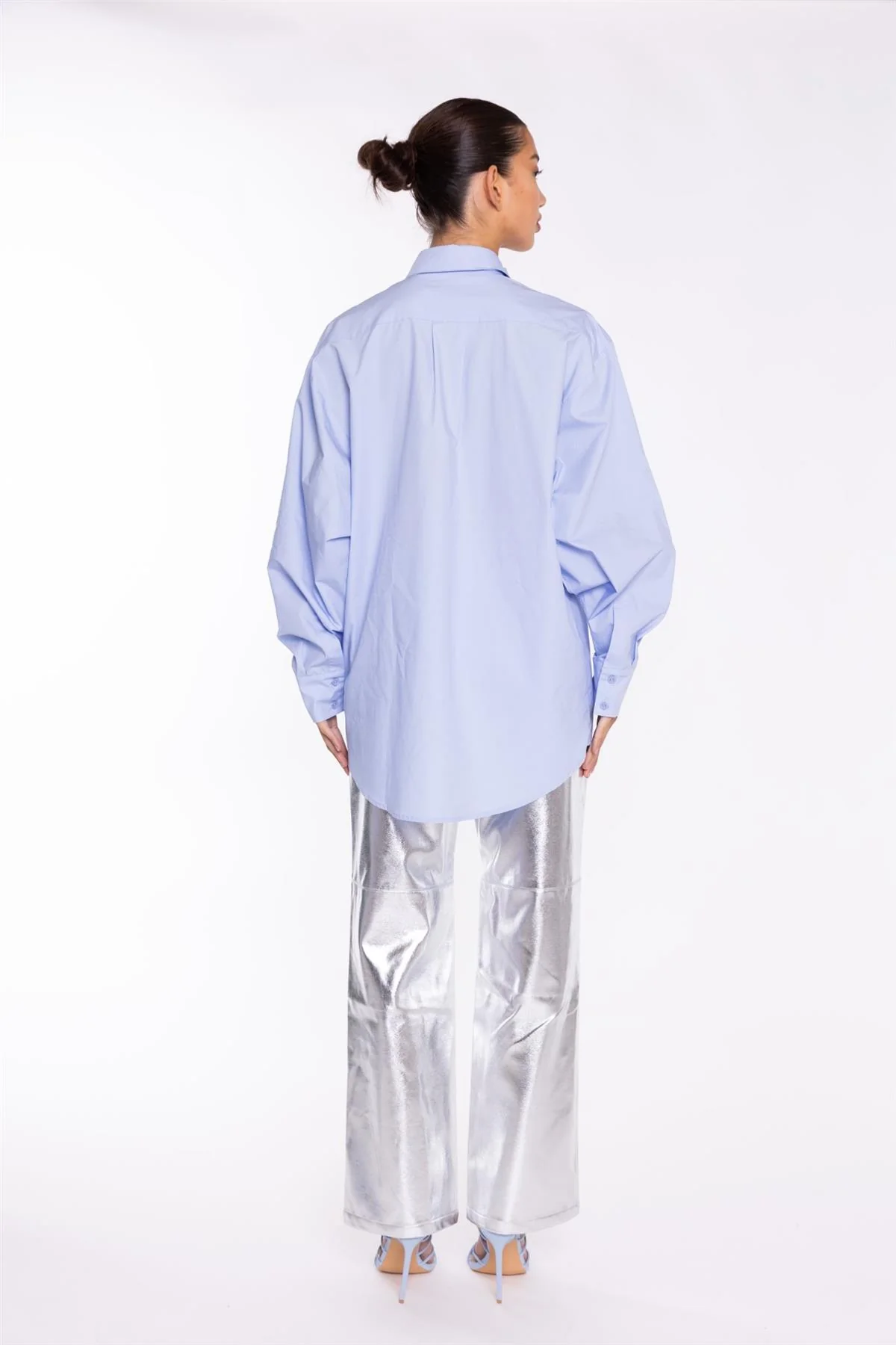 Light-Blue Rhinestone Cut-Out -Shirt - Image 2