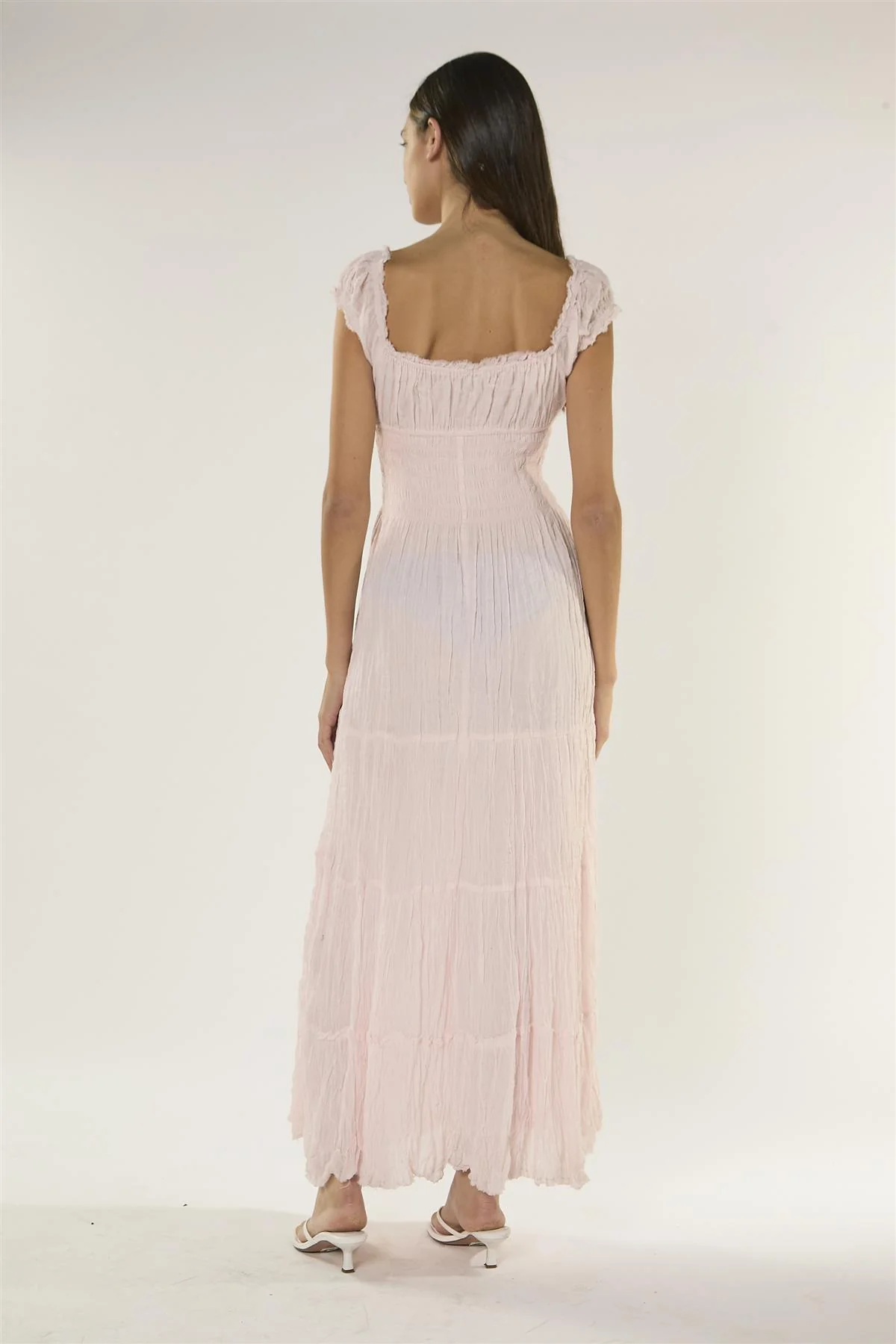 Light Pink Tiered Maxi Dress - Image 4