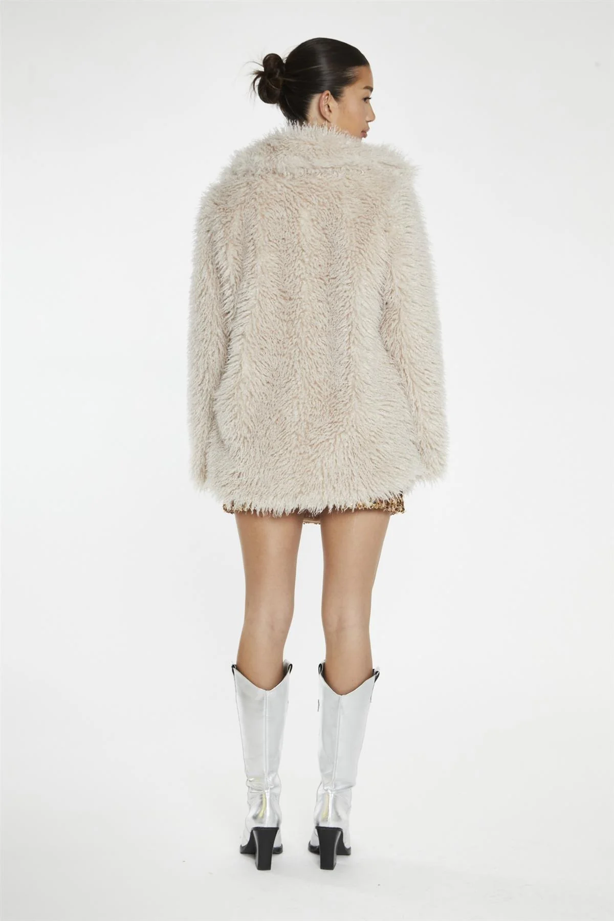 Light-Stone Faux Fur Coat - Image 2