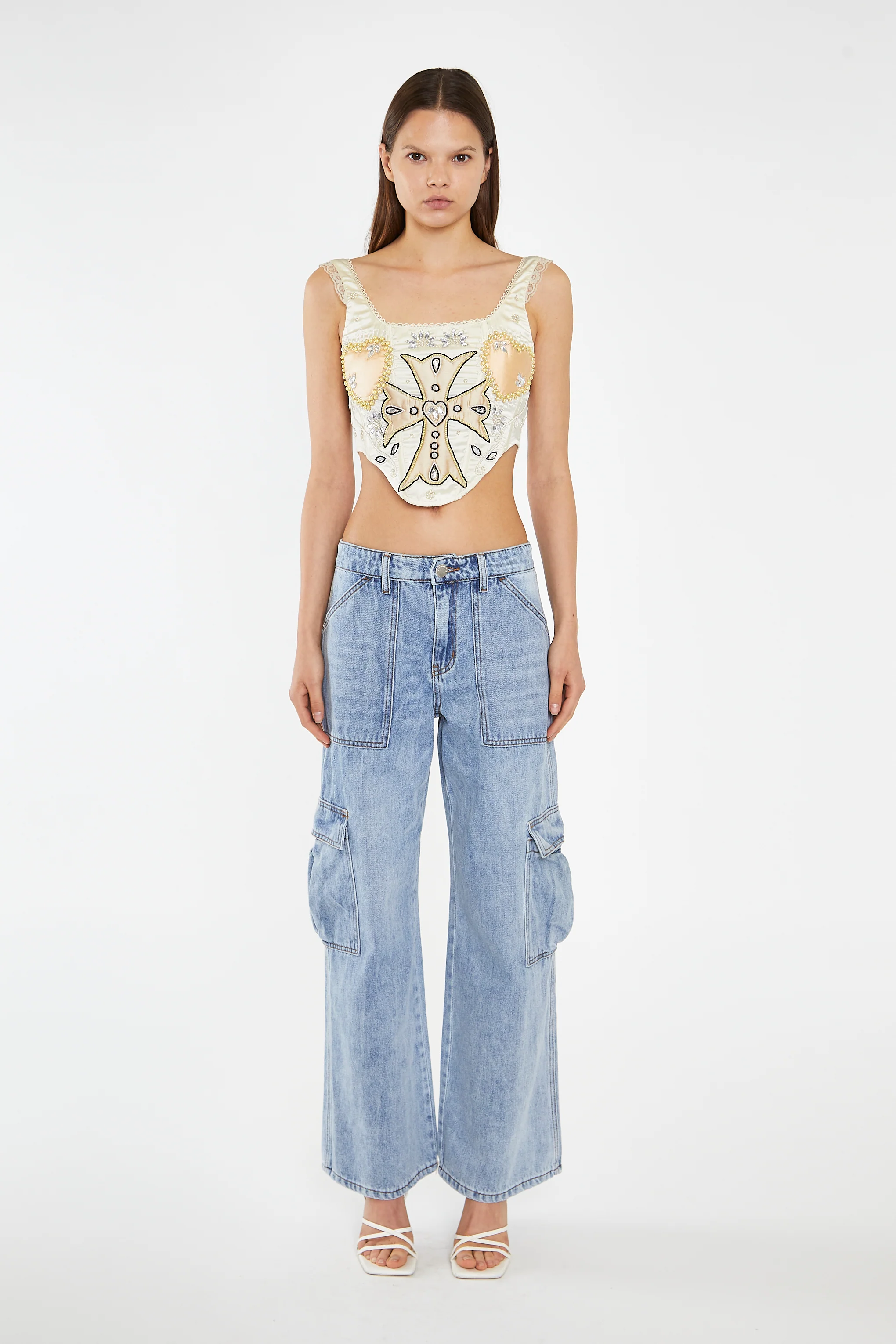 Light Stonewash Cargo Wide-Leg-Jeans - Image 4