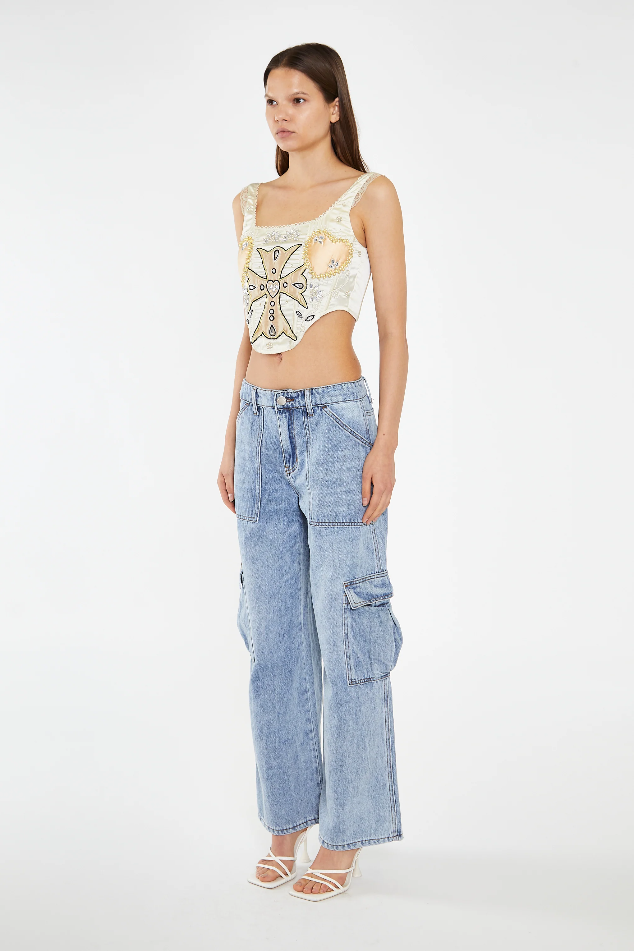Light Stonewash Cargo Wide-Leg-Jeans - Image 7