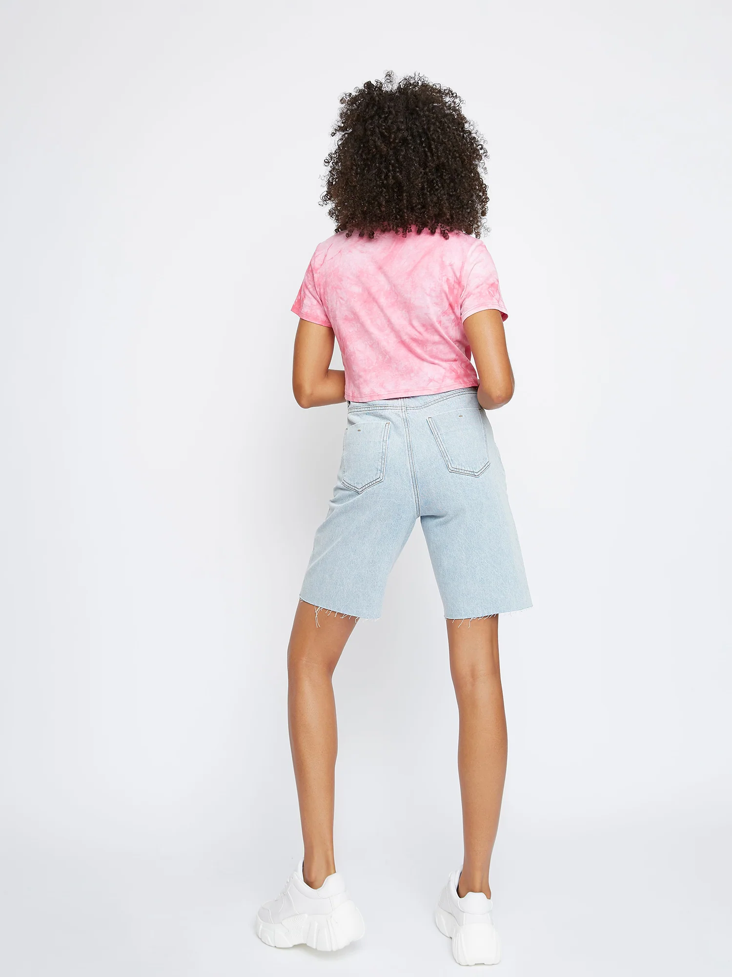 Glamorous Light Stonewash Denim Long Shorts - Image 2