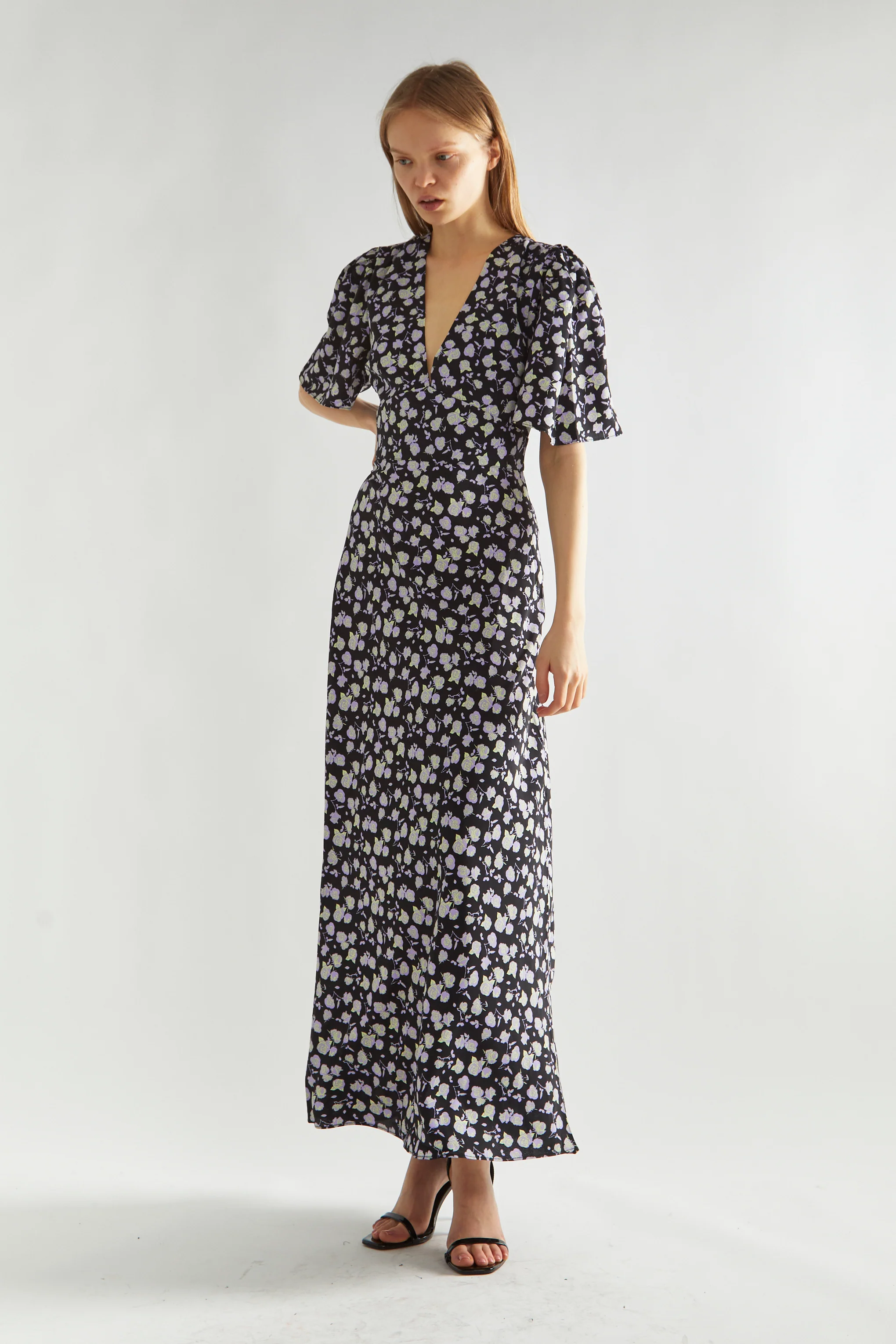 Lilac-Rose V-Neck Maxi Tea-Dress - Image 2