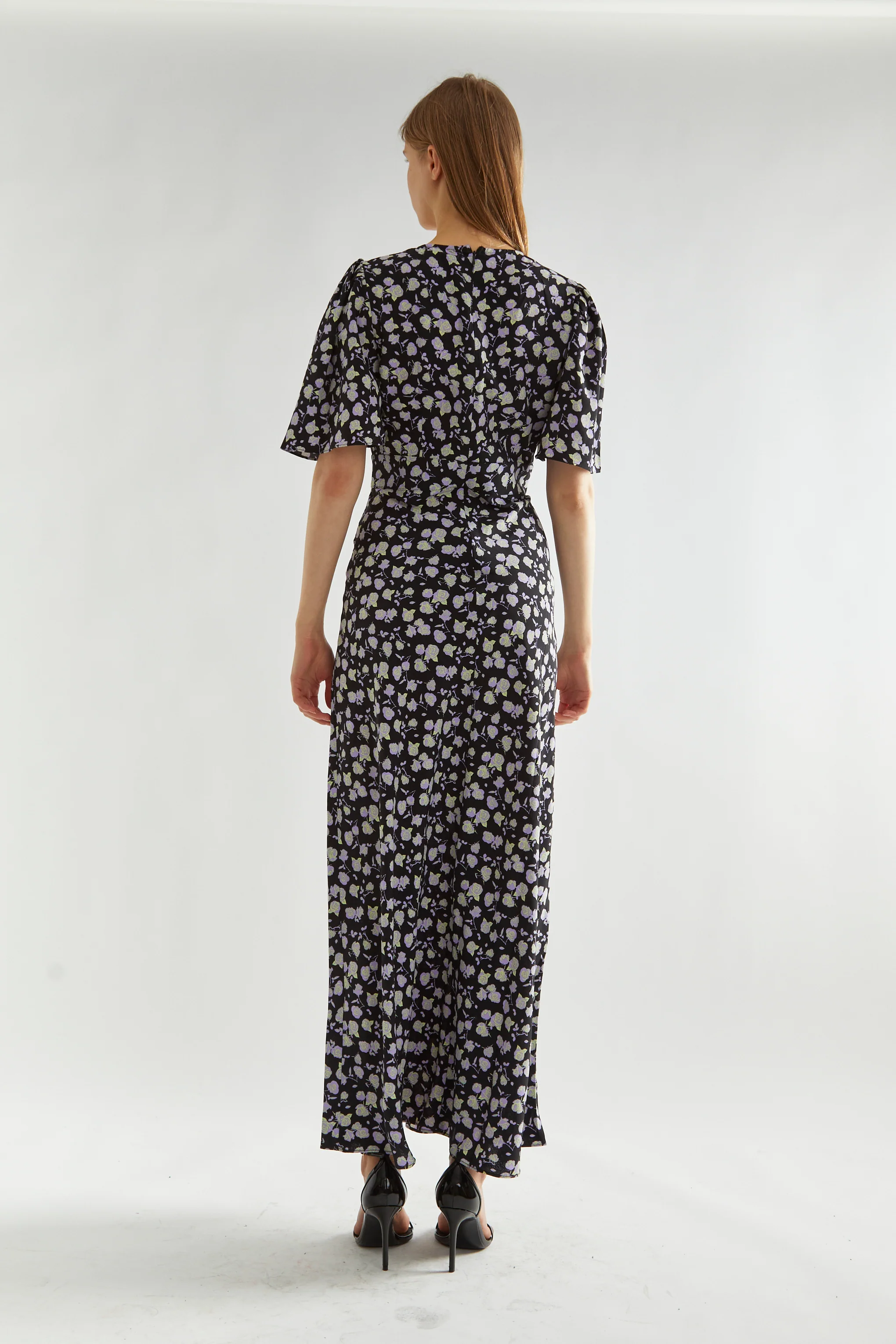 Lilac-Rose V-Neck Maxi Tea-Dress - Image 3