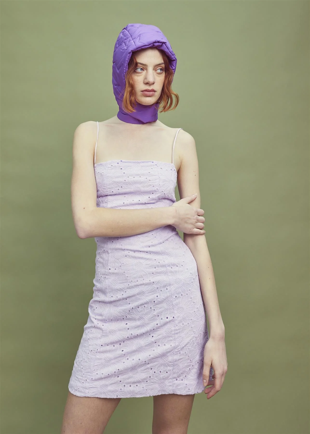 Lilac Strappy Mini Dress - Image 6