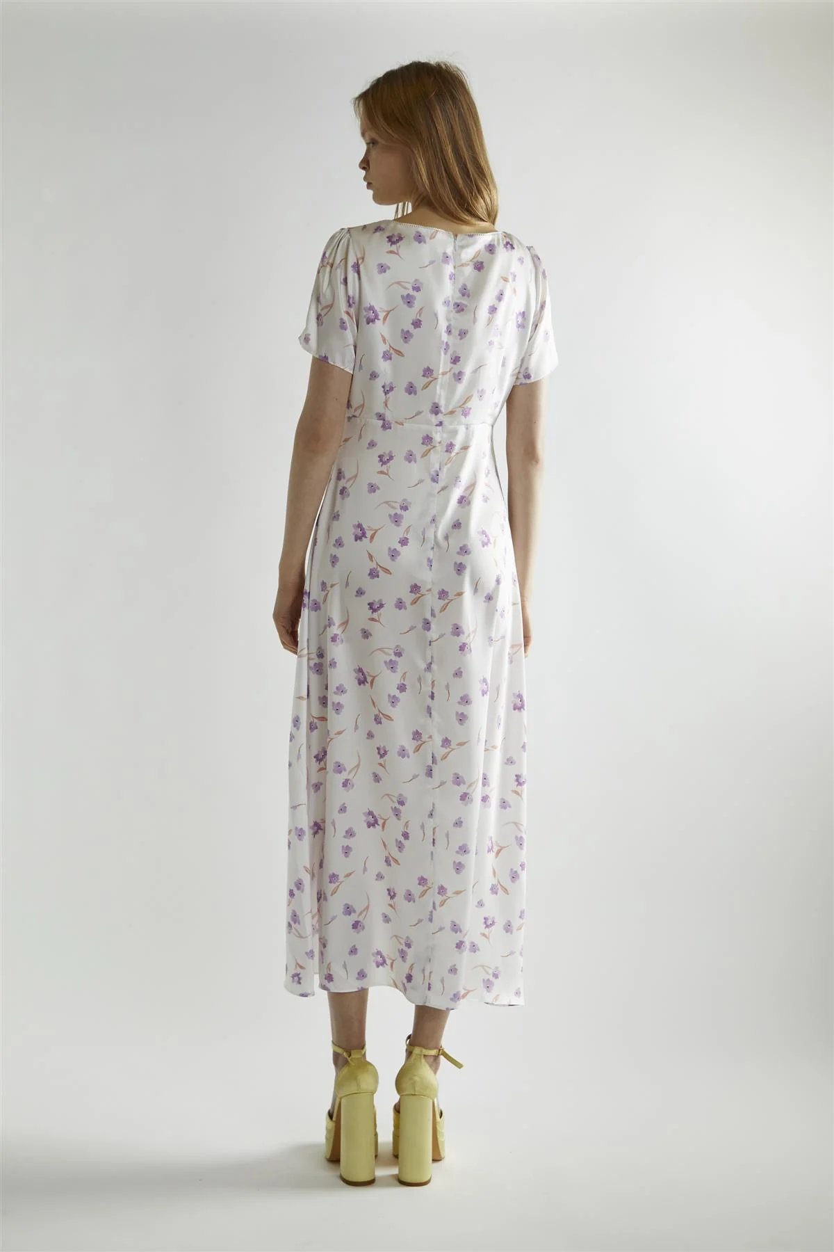 Lilac Watercolour-floral V-Neck Maxi-Dress - Image 2