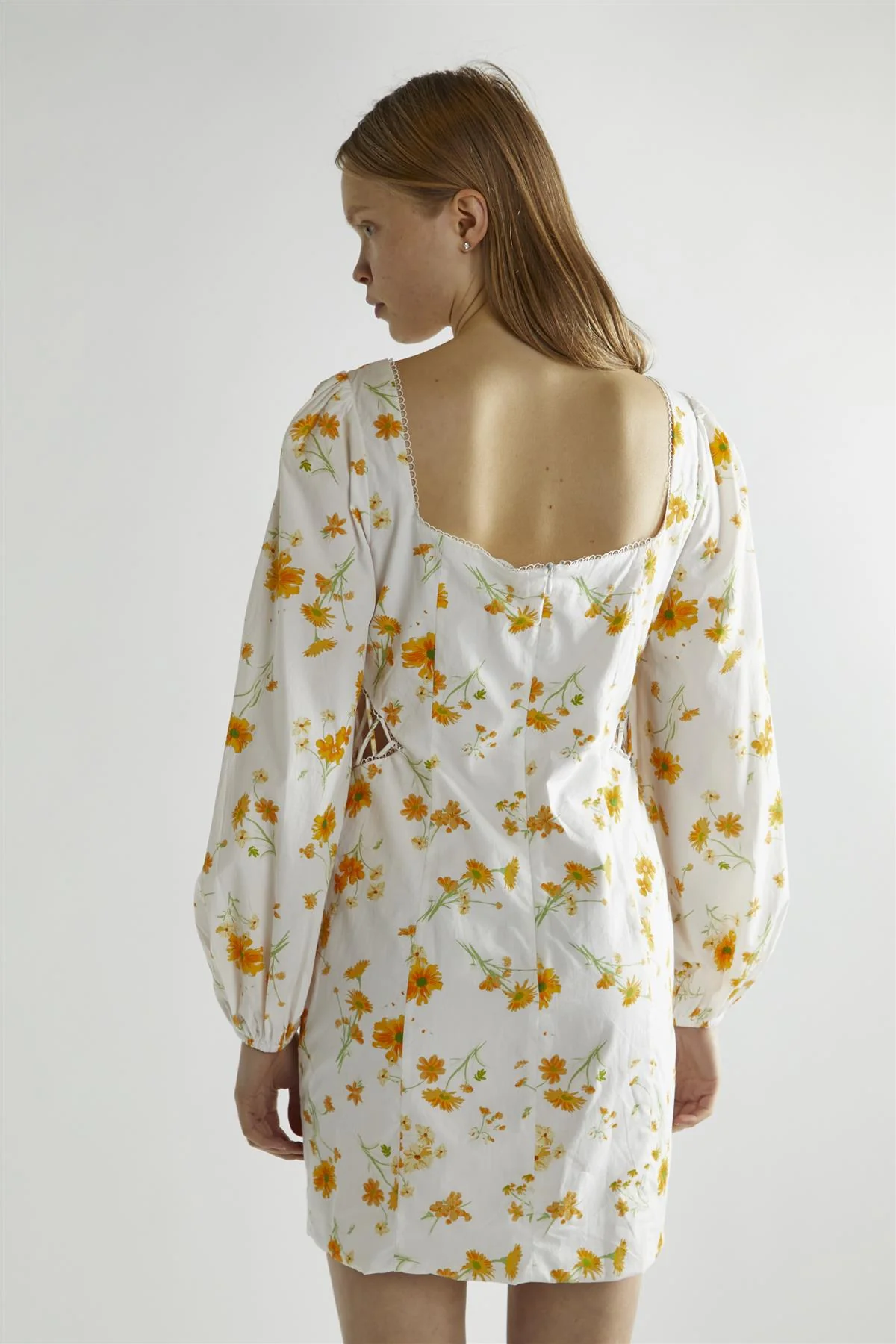 Marigold Floral A-Line Mini-Dress - Image 2