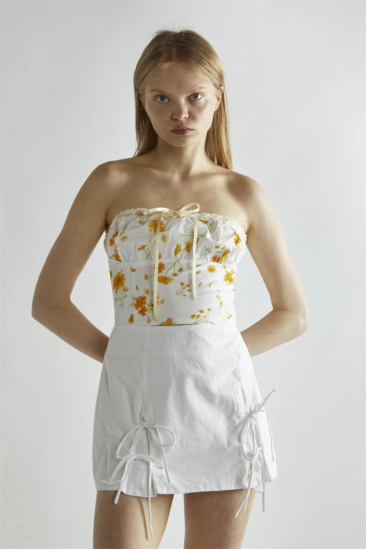Marigold Floral Corselette Crop-Top - Image 3