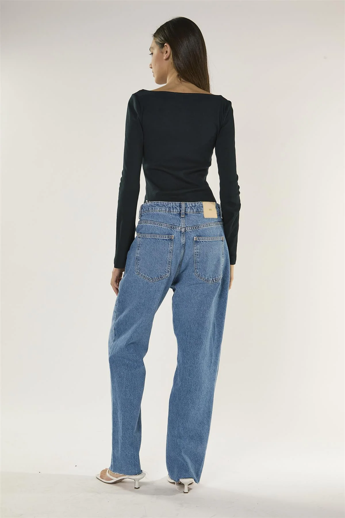 Mid Blue High Rise Straight-Leg Denim Jeans - Image 4