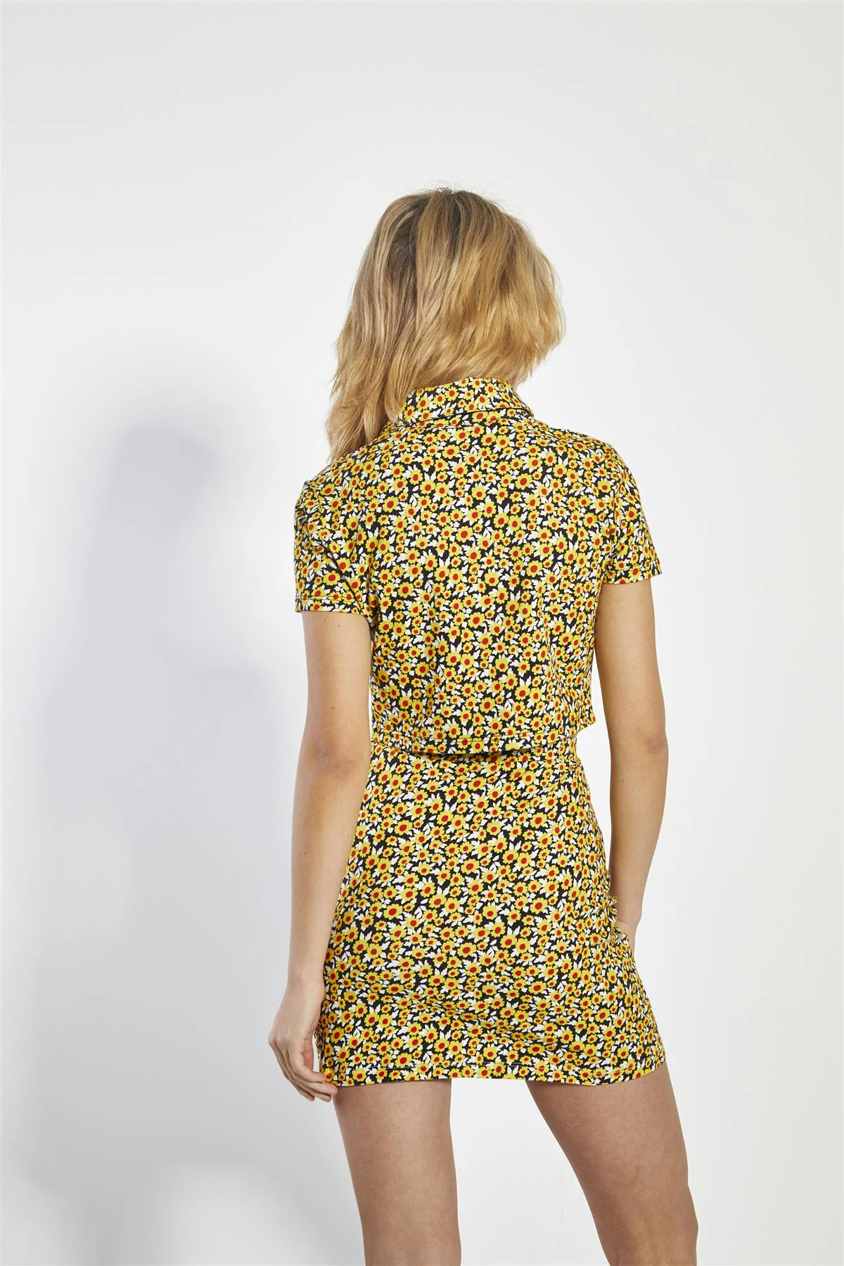 Mini Sunflower Straight Mini-Skirt - Image 2