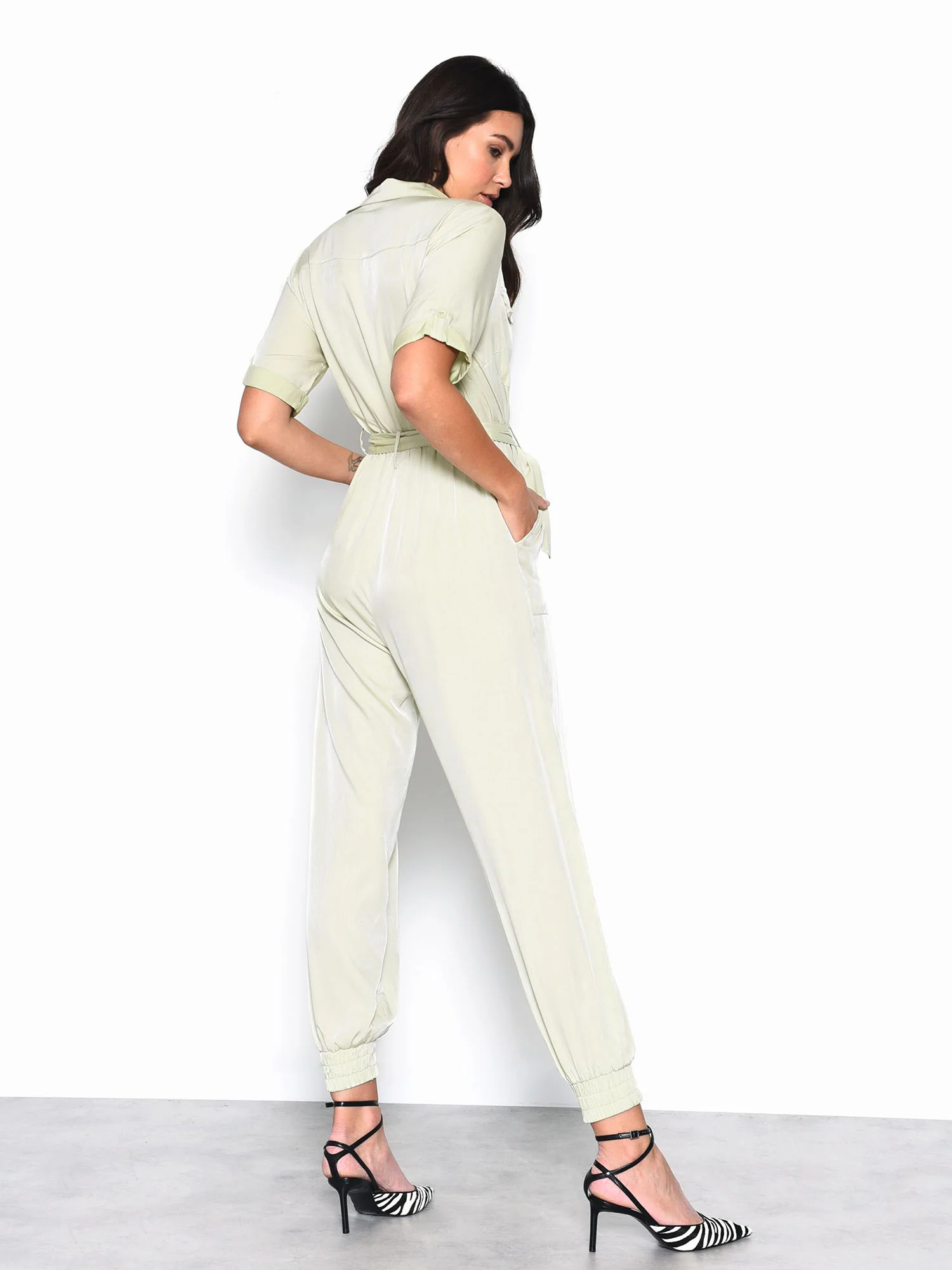 Mint Belted Jumpsuit - Image 2